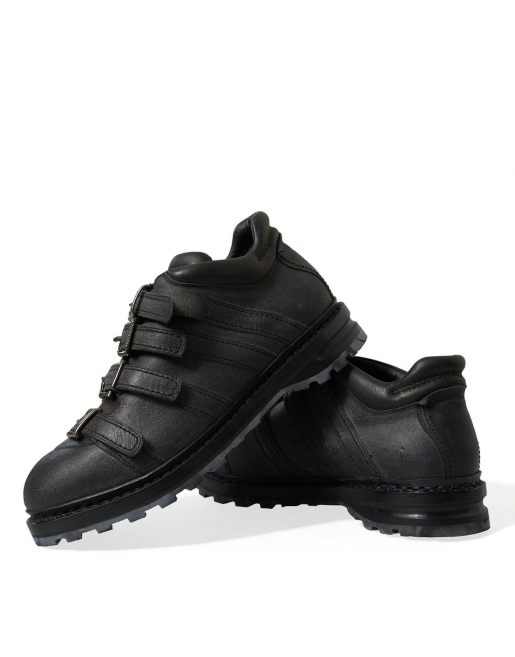 Dolce &amp; Gabbana Schwarze Lederstiefel mit Knöchelriemen