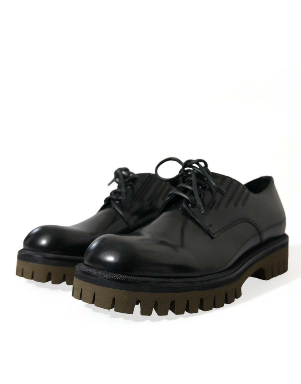 Dolce &amp; Gabbana Elegante Derby-Schuhe aus schwarzem Leder