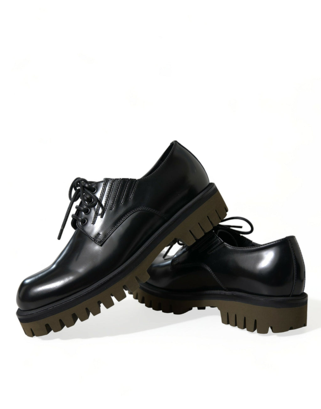 Dolce &amp; Gabbana Elegante Derby-Schuhe aus schwarzem Leder