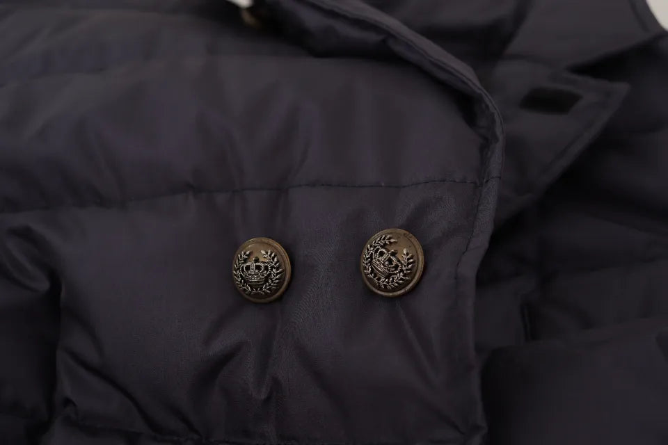 Veste élégante en soie mélangée bleu foncé Dolce &amp; Gabbana