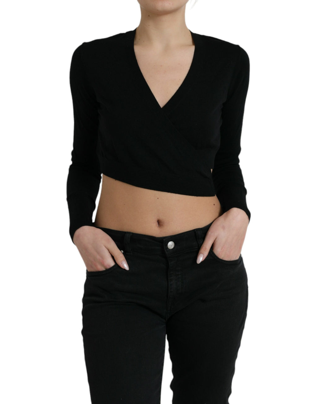 Dolce &amp; Gabbana Eleganter schwarzer Cardigan aus Schurwolle