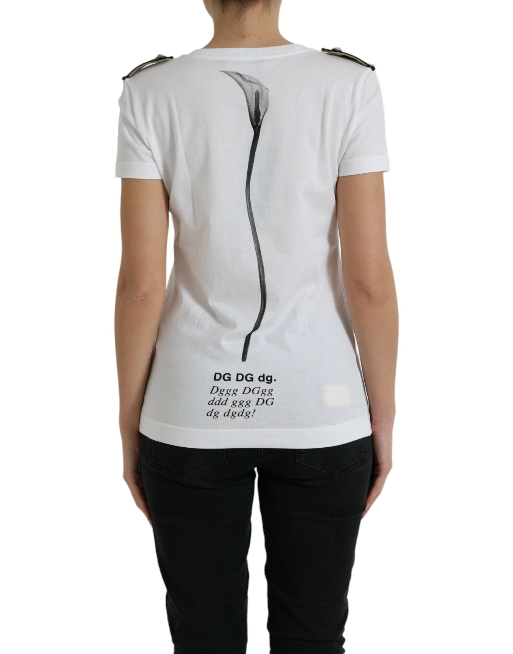 Dolce &amp; Gabbana – Elegantes, einfarbiges T-Shirt mit Rundhalsausschnitt