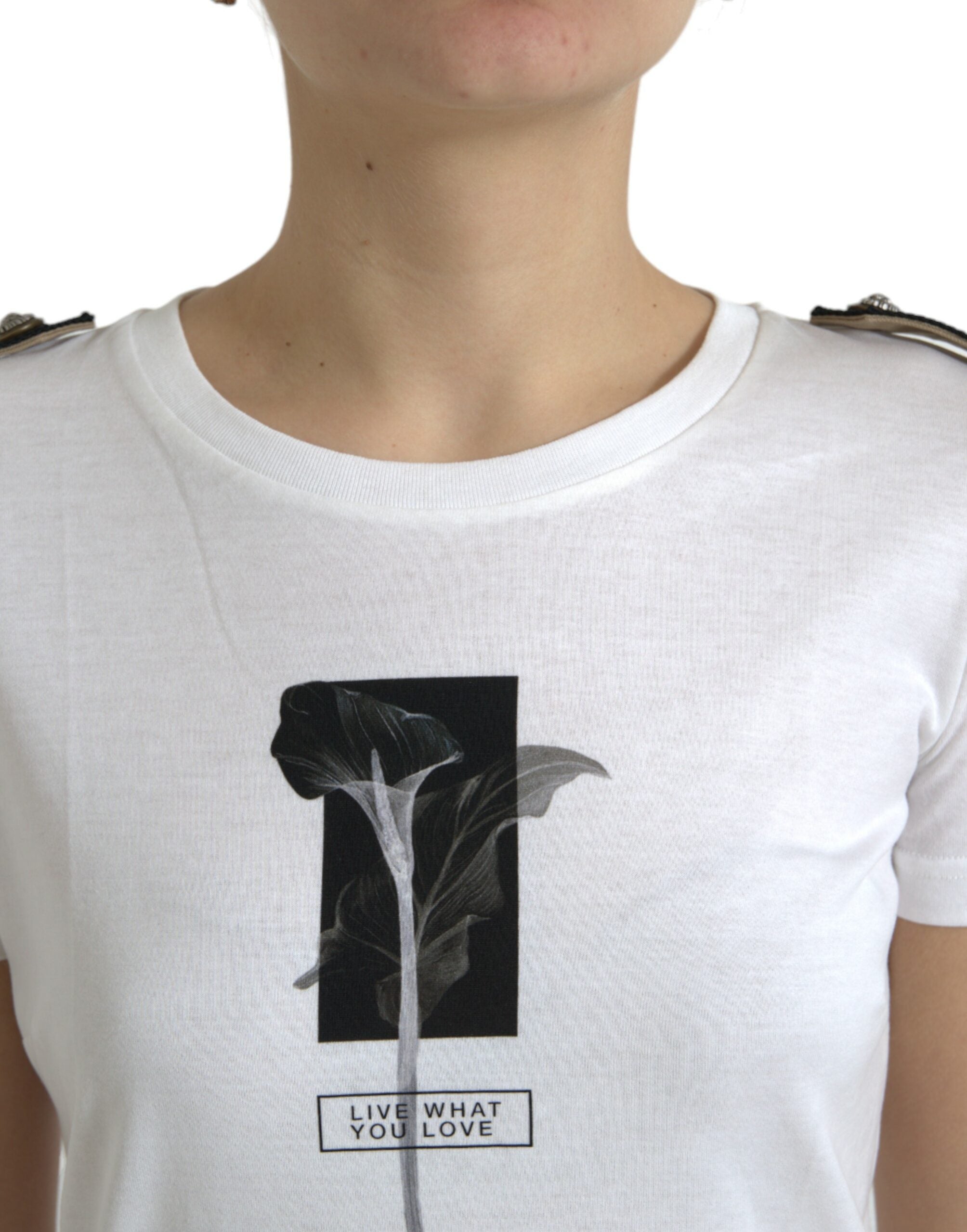 Dolce &amp; Gabbana – Elegantes, einfarbiges T-Shirt mit Rundhalsausschnitt