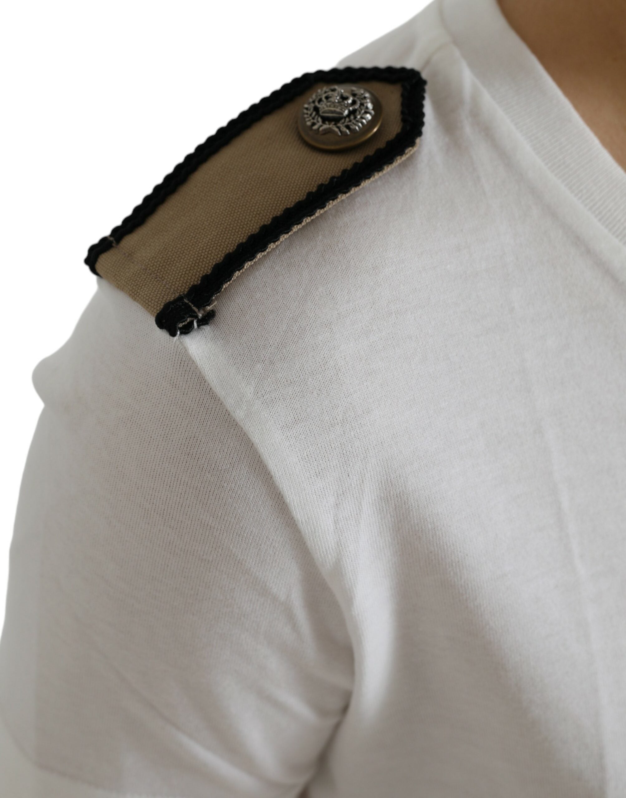 Dolce &amp; Gabbana – Elegantes, einfarbiges T-Shirt mit Rundhalsausschnitt