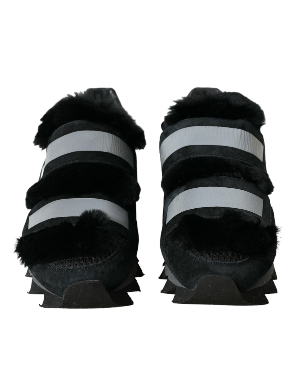 Dolce &amp; Gabbana Elegante, pelzverzierte Wildleder-Sneakers