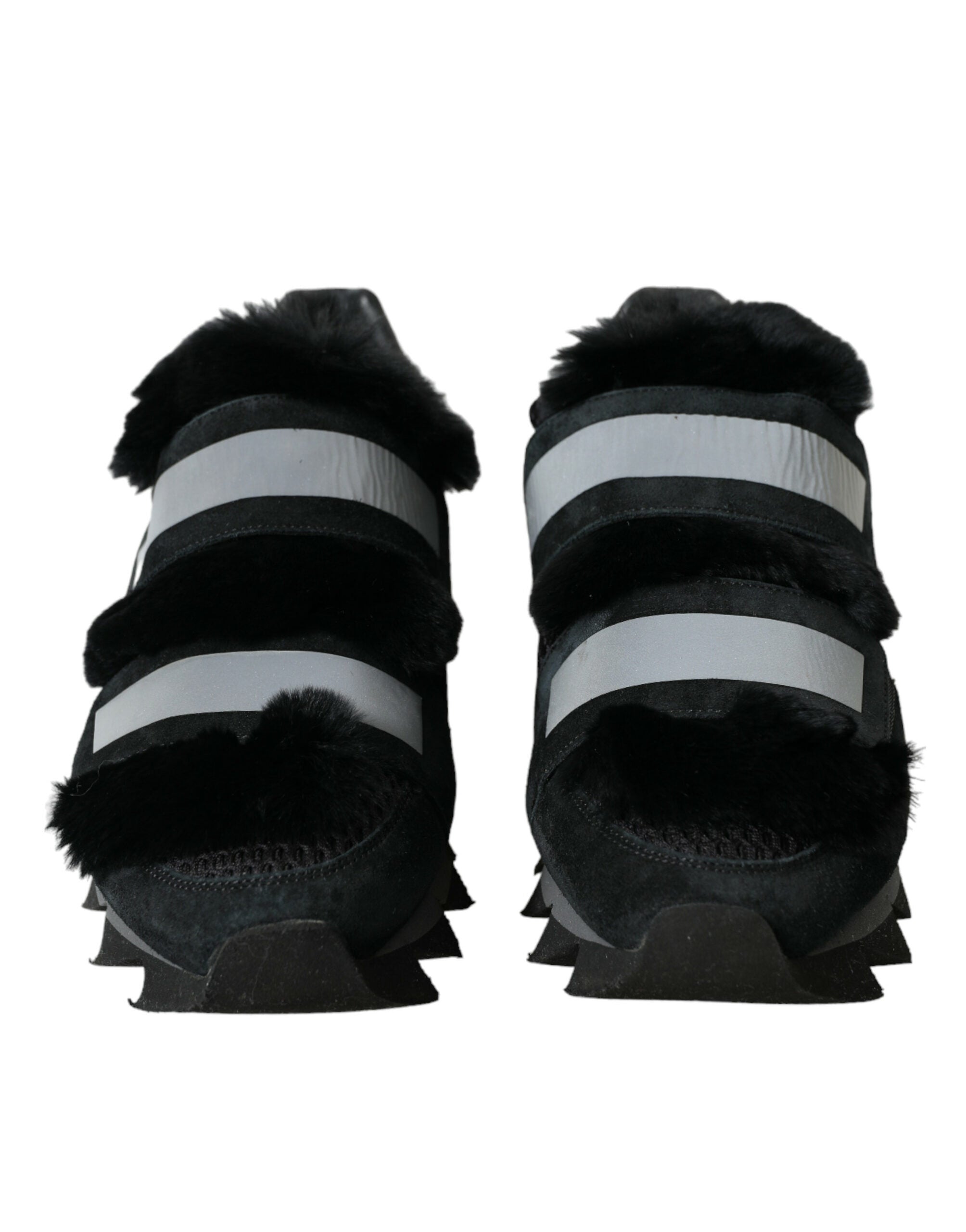 Dolce &amp; Gabbana Elegante, pelzverzierte Wildleder-Sneakers