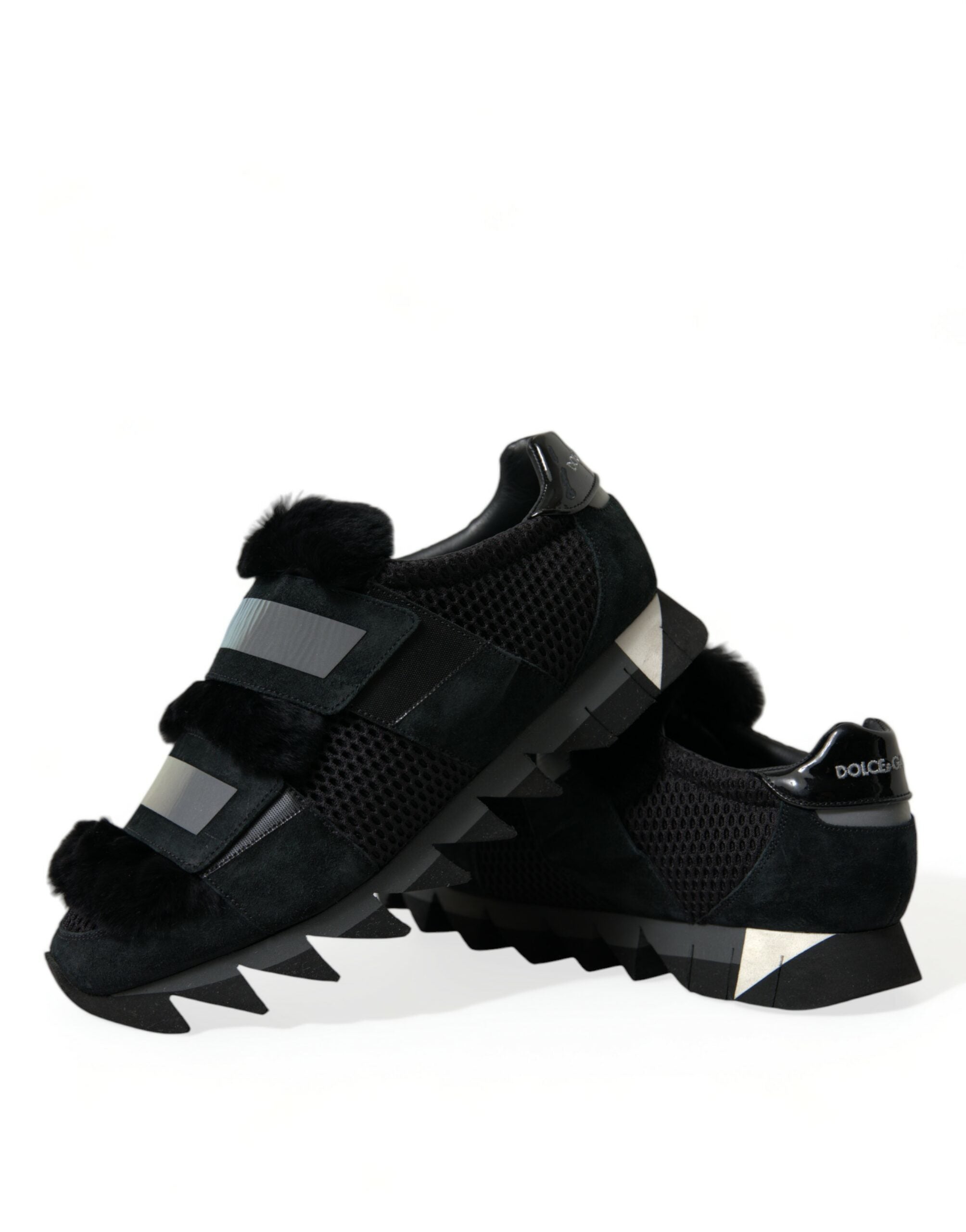 Dolce &amp; Gabbana Elegante, pelzverzierte Wildleder-Sneakers
