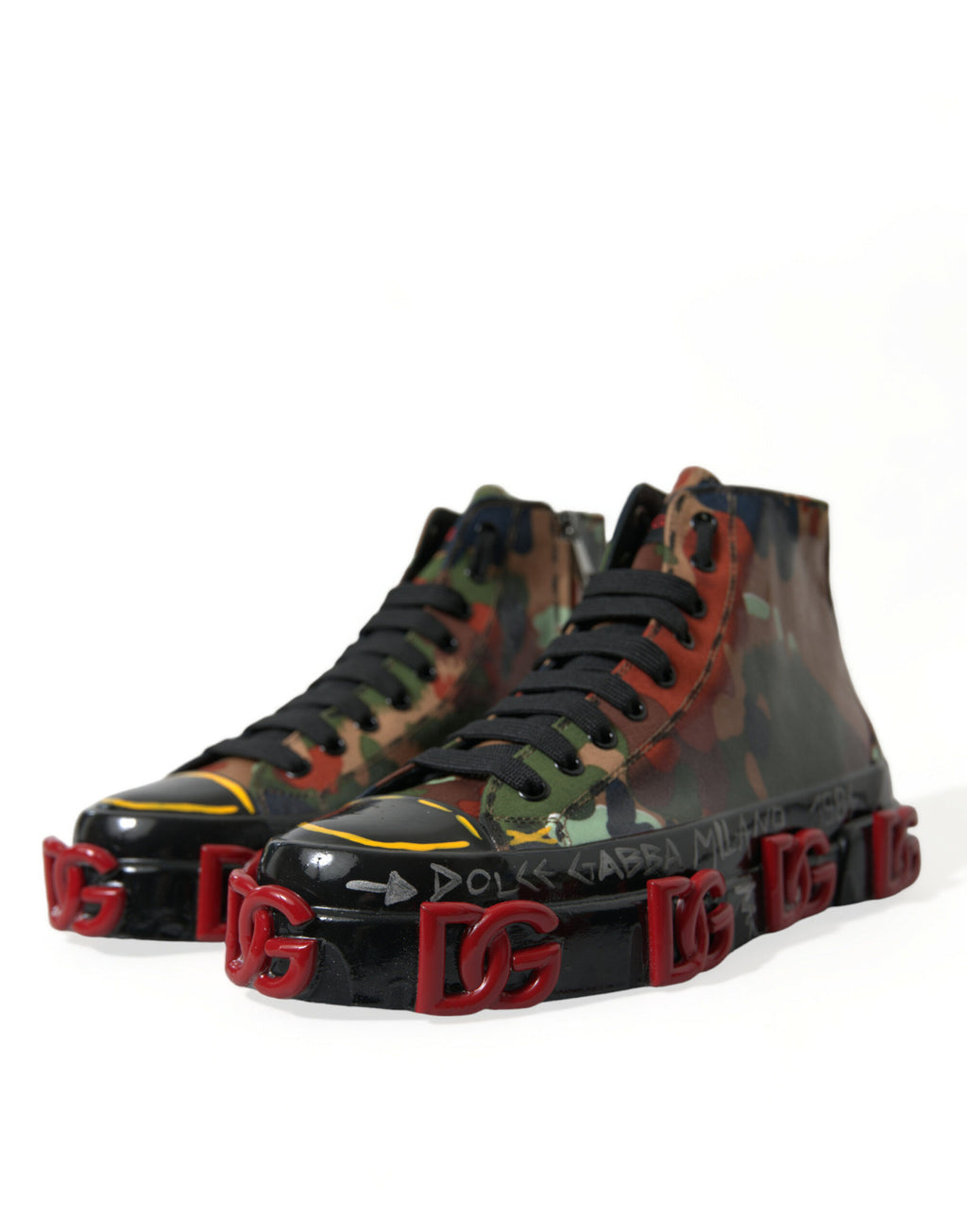 Dolce &amp; Gabbana Mehrfarbige High-Top-Sneaker mit luxuriösem Appeal