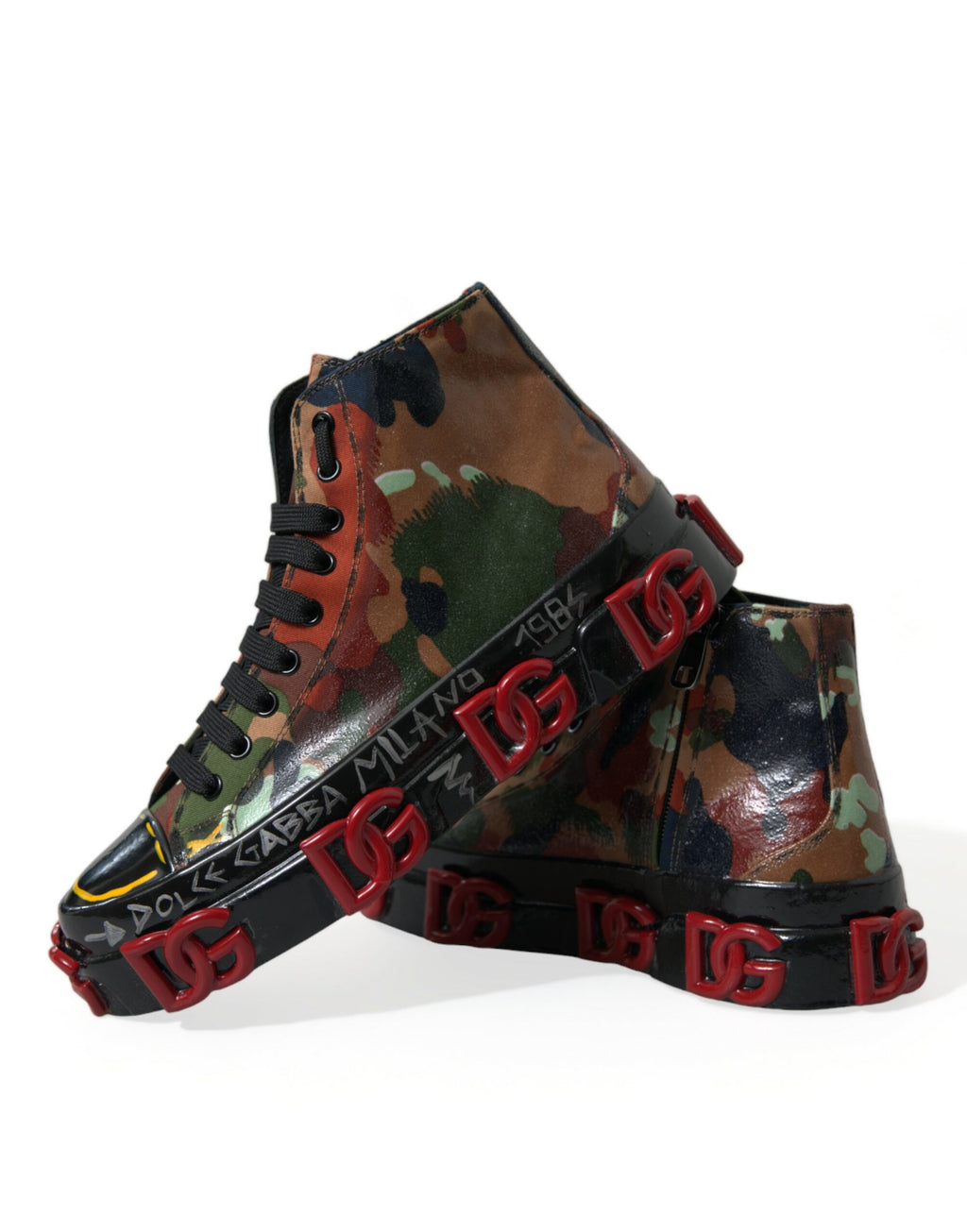 Dolce &amp; Gabbana Mehrfarbige High-Top-Sneaker mit luxuriösem Appeal