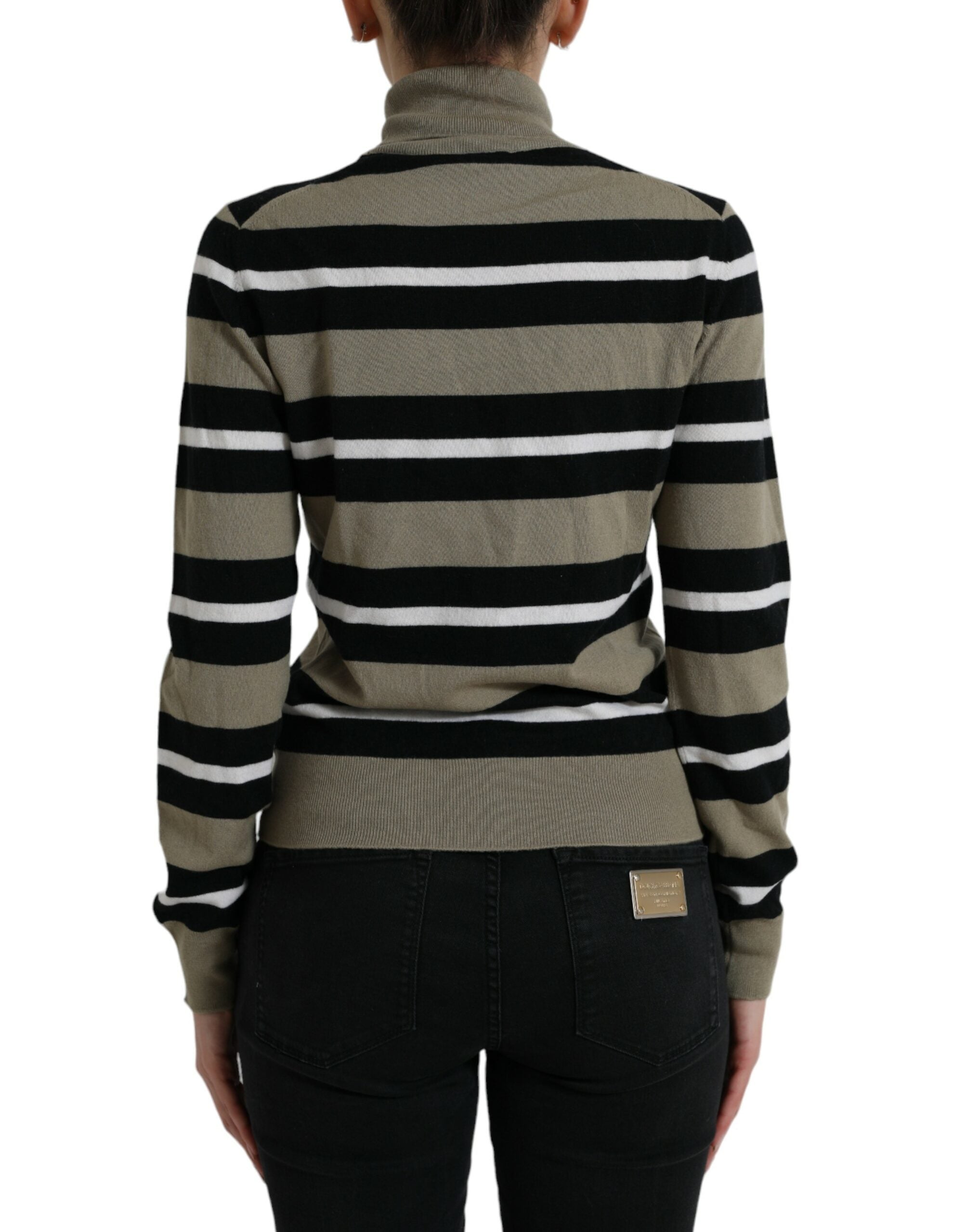Dolce &amp; Gabbana Eleganter gestreifter Rollkragenpullover aus Wolle