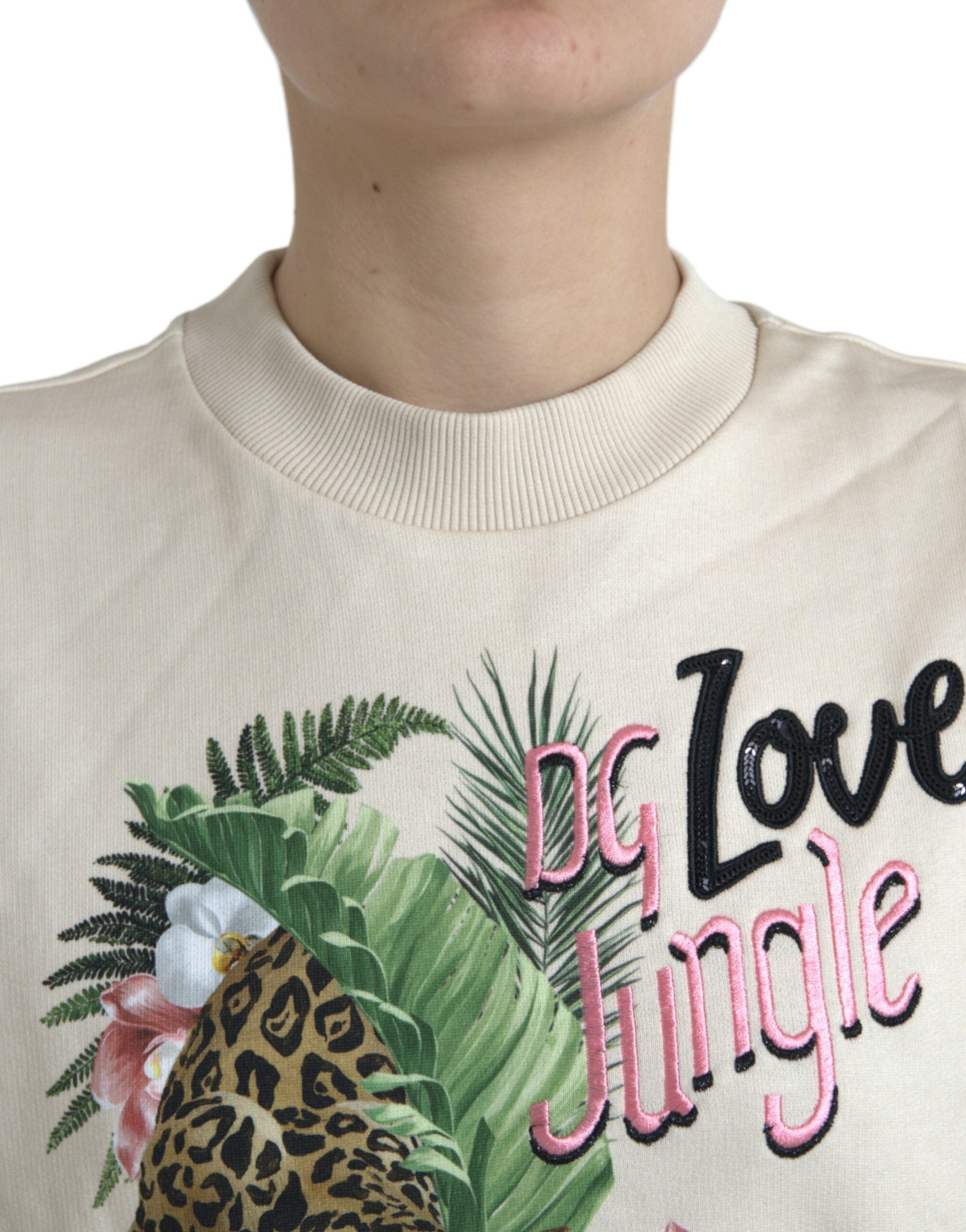 Dolce &amp; Gabbana – Eleganter Pullover mit Rundhalsausschnitt im Dschungel-Print