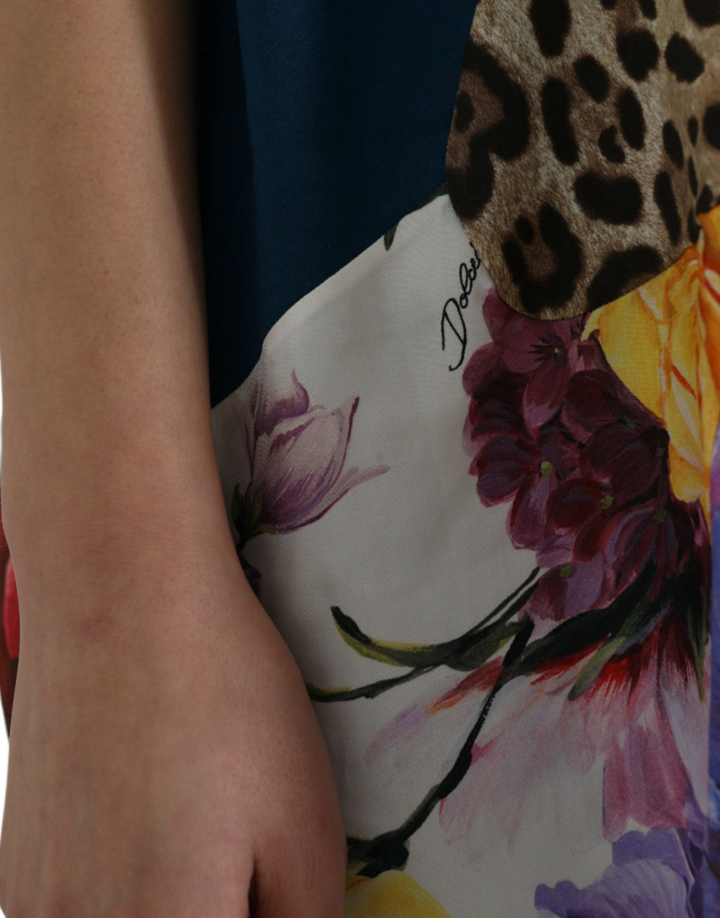 Chemisier patchwork multicolore en coton et soie Dolce &amp; Gabbana