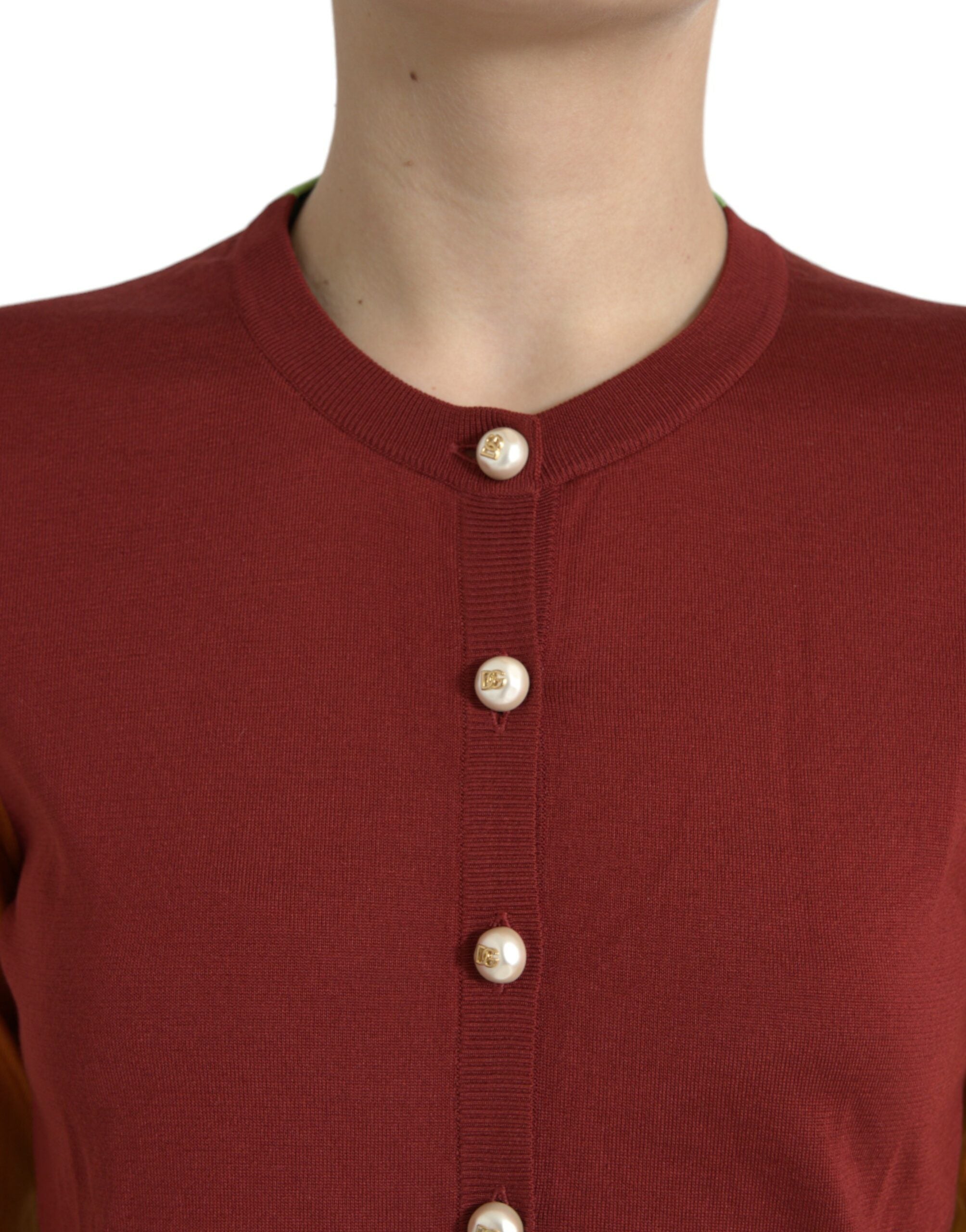 Dolce &amp; Gabbana – Eleganter Seiden-Cardigan in leuchtenden Tönen