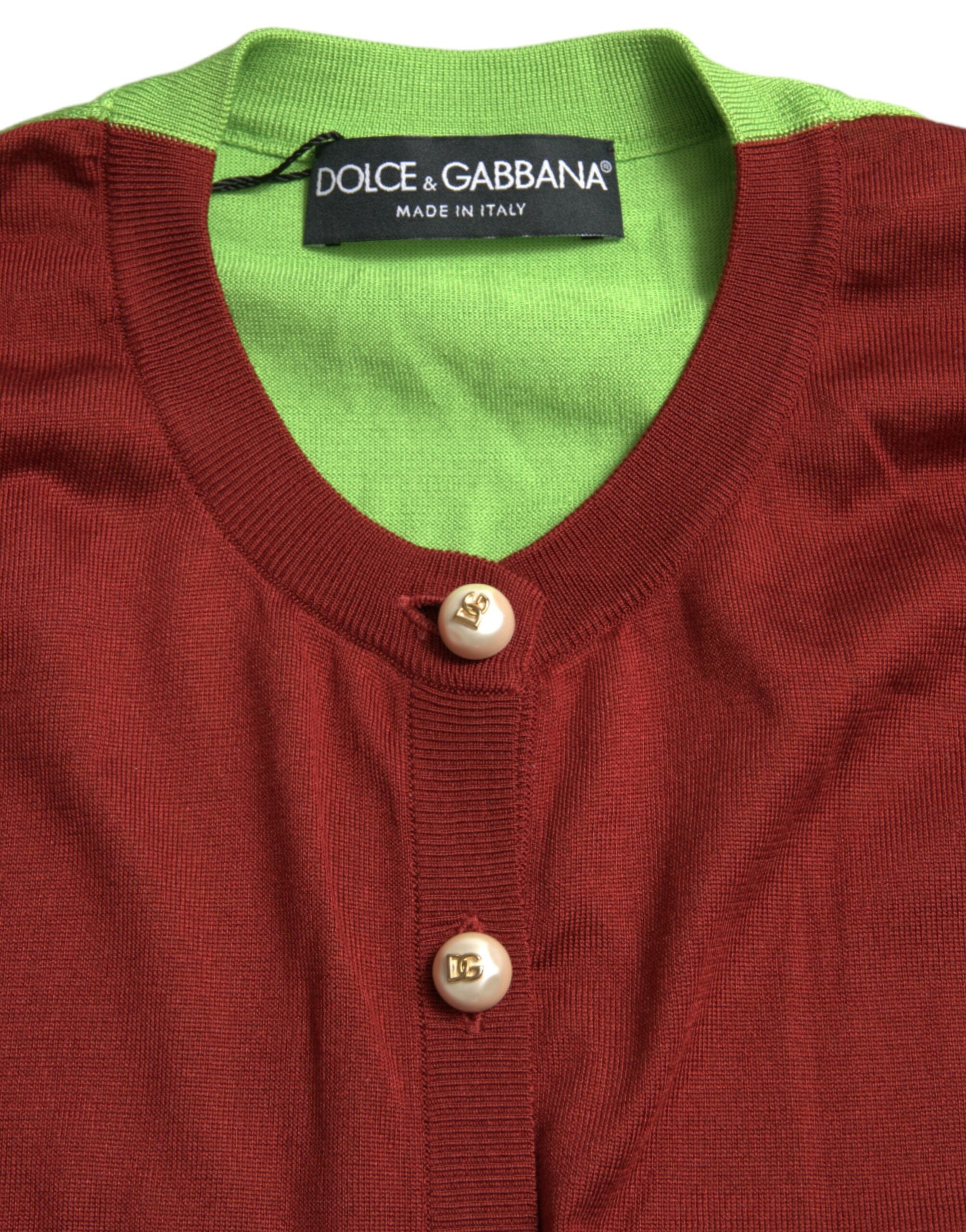 Dolce &amp; Gabbana – Eleganter Seiden-Cardigan in leuchtenden Tönen