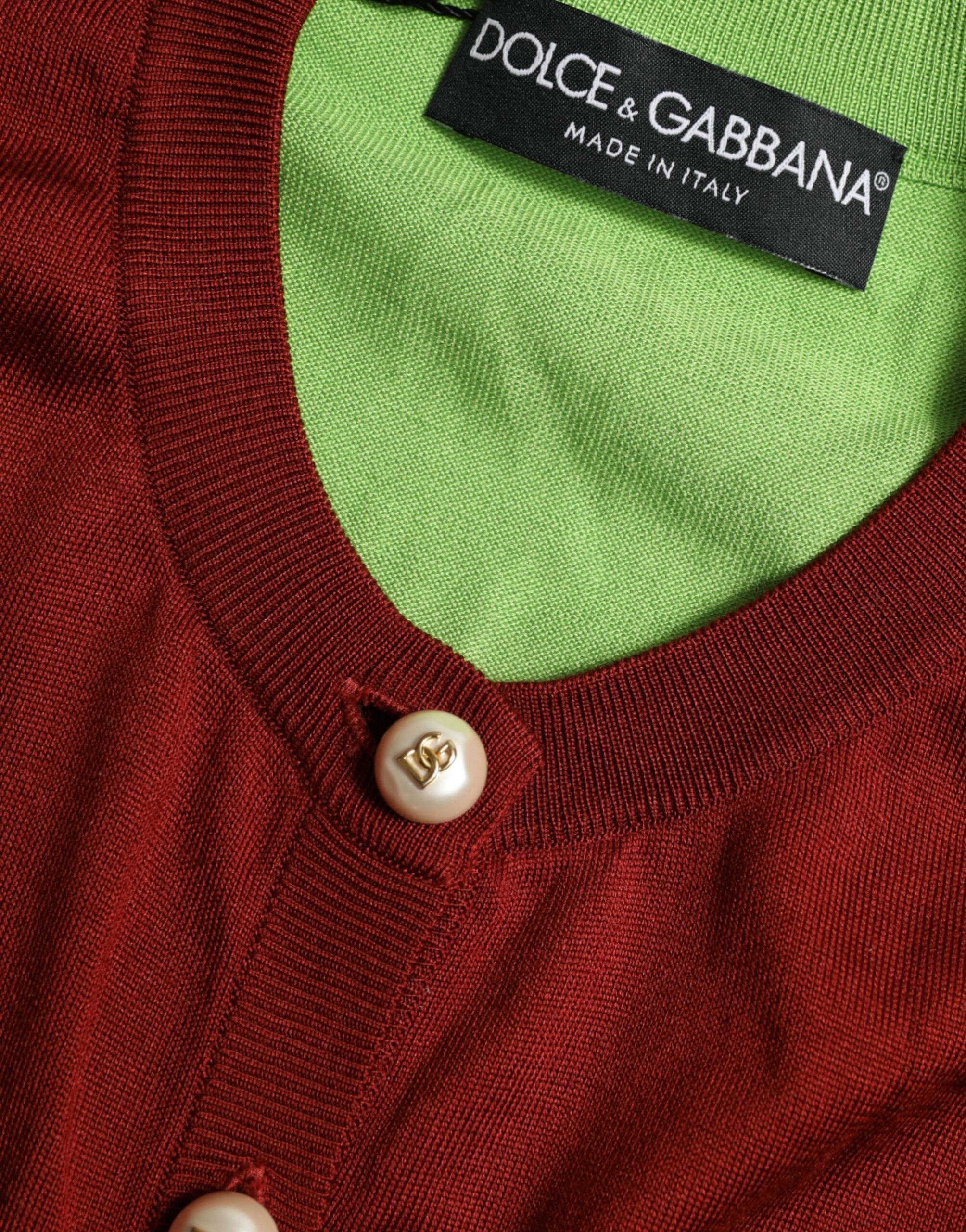 Dolce &amp; Gabbana – Eleganter Seiden-Cardigan in leuchtenden Tönen