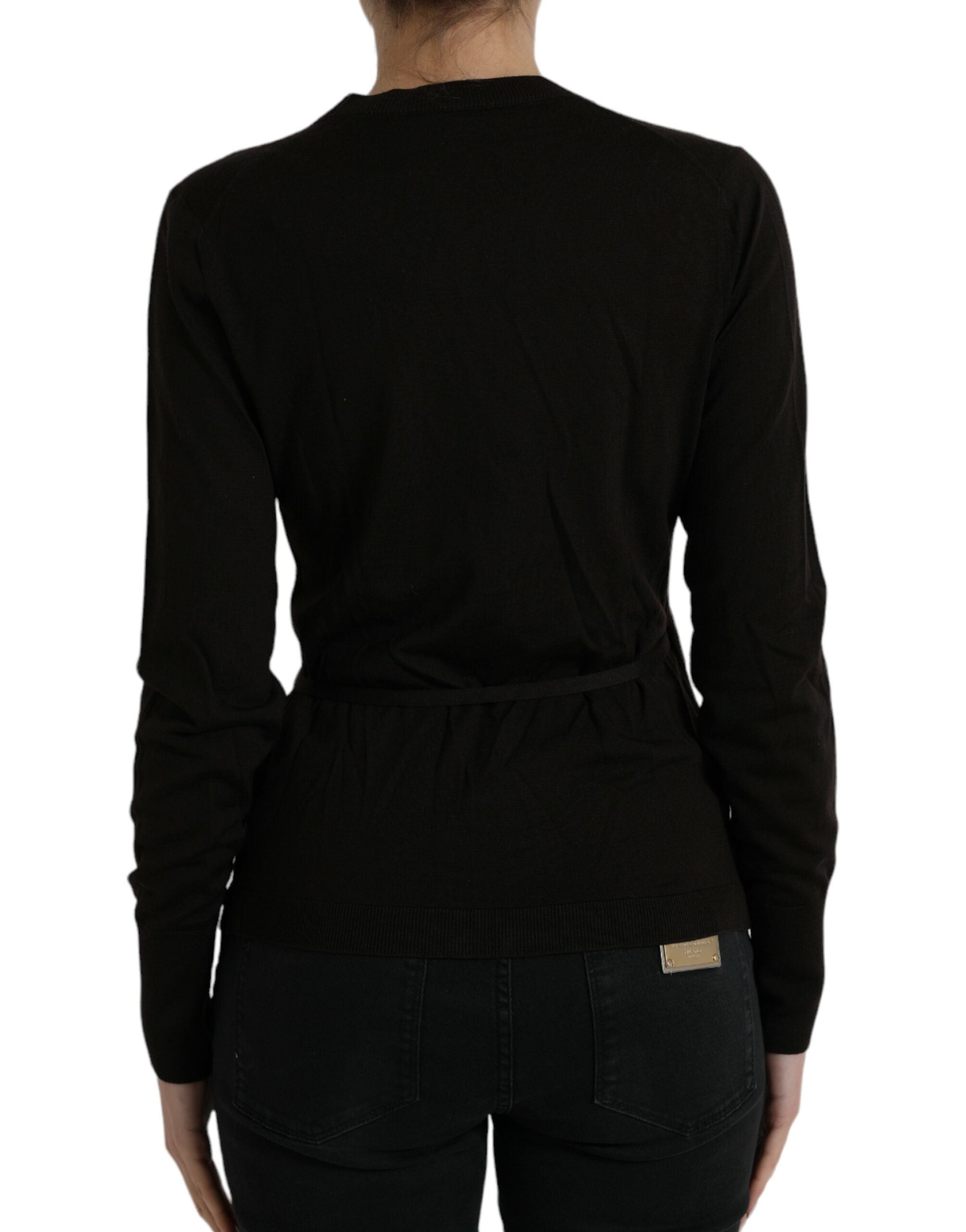 Dolce &amp; Gabbana Elegante schwarze Strickjacke aus Schurwolle