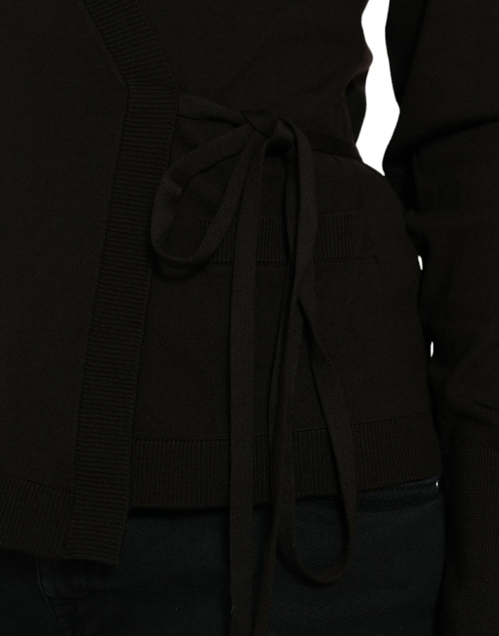 Dolce &amp; Gabbana Elegante schwarze Strickjacke aus Schurwolle