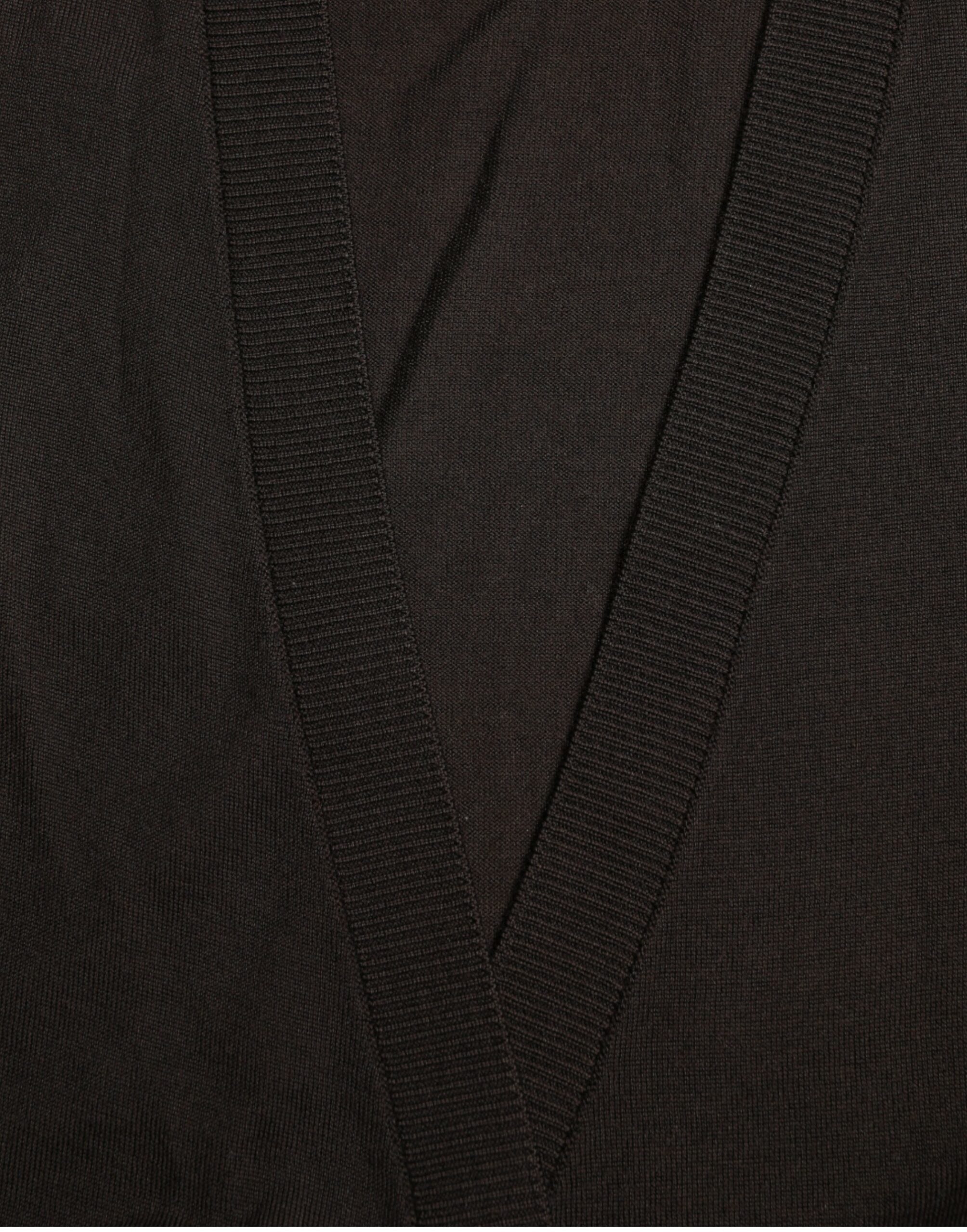 Dolce &amp; Gabbana Elegante schwarze Strickjacke aus Schurwolle