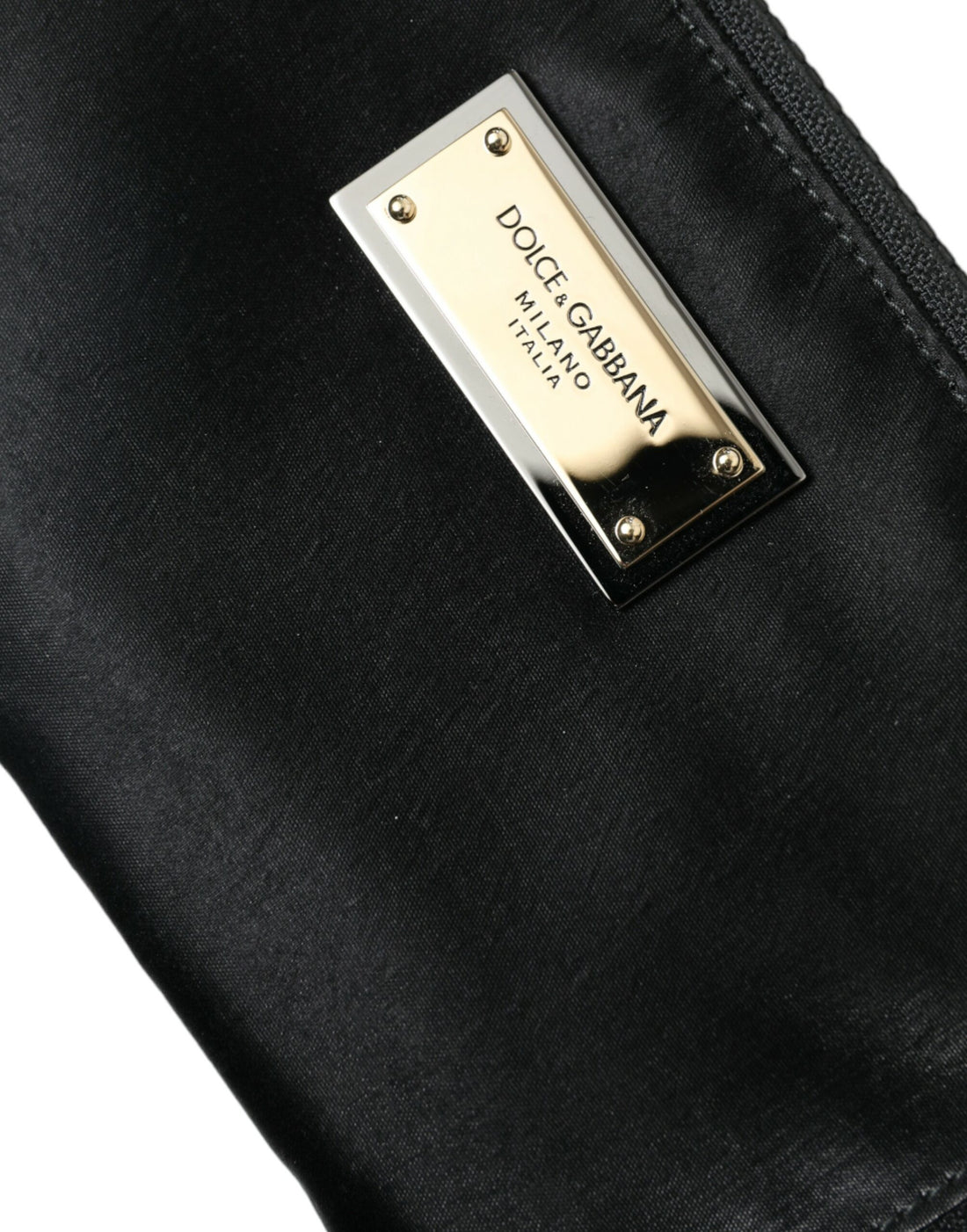 Dolce &amp; Gabbana Elite – Schwarze Nylon- und Ledertasche mit Logodetail