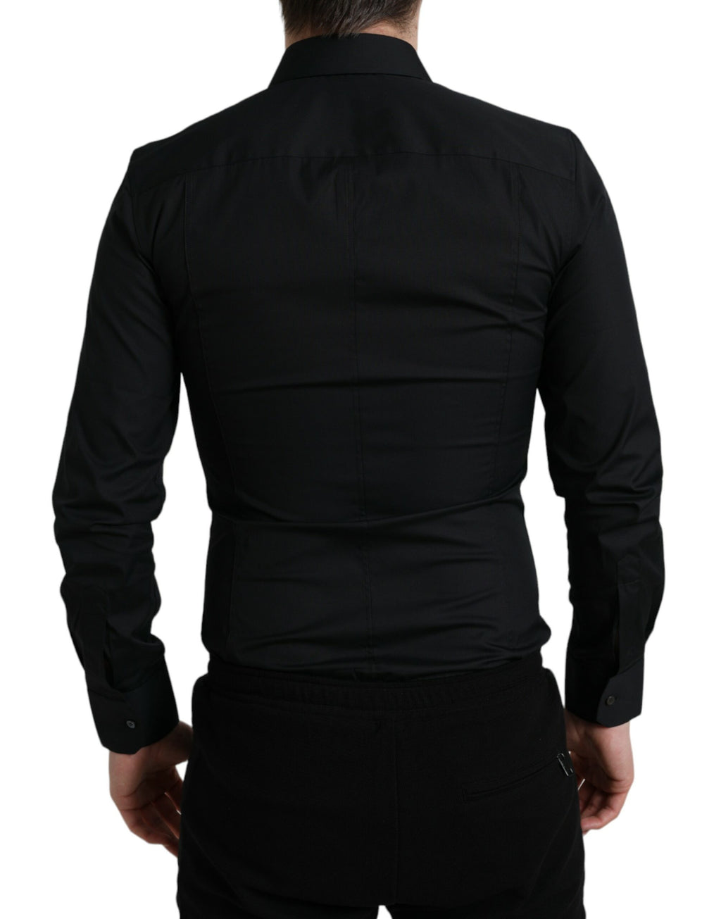 Dolce &amp; Gabbana Elegantes schwarzes italienisches Slim Fit-Hemd