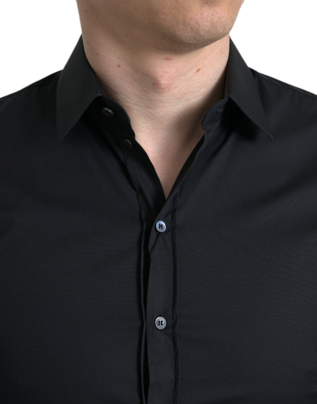 Dolce &amp; Gabbana Elegantes schwarzes italienisches Slim Fit-Hemd