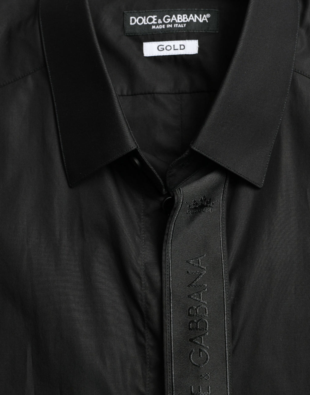 Dolce &amp; Gabbana Elegantes schwarzes Slim Fit-Hemd