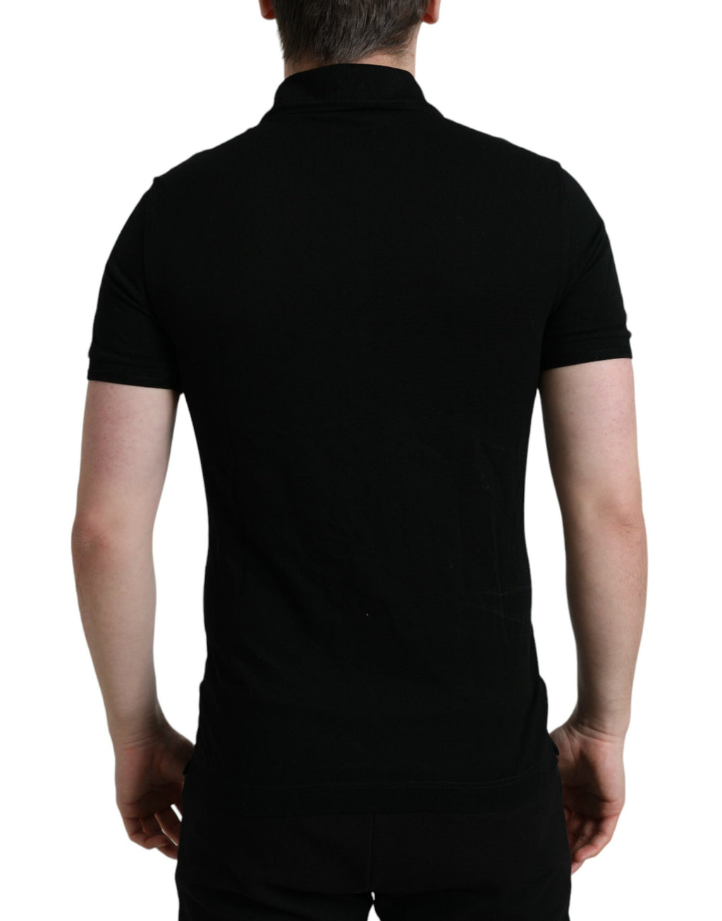 Dolce &amp; Gabbana Elegantes schwarzes Poloshirt aus Baumwolle