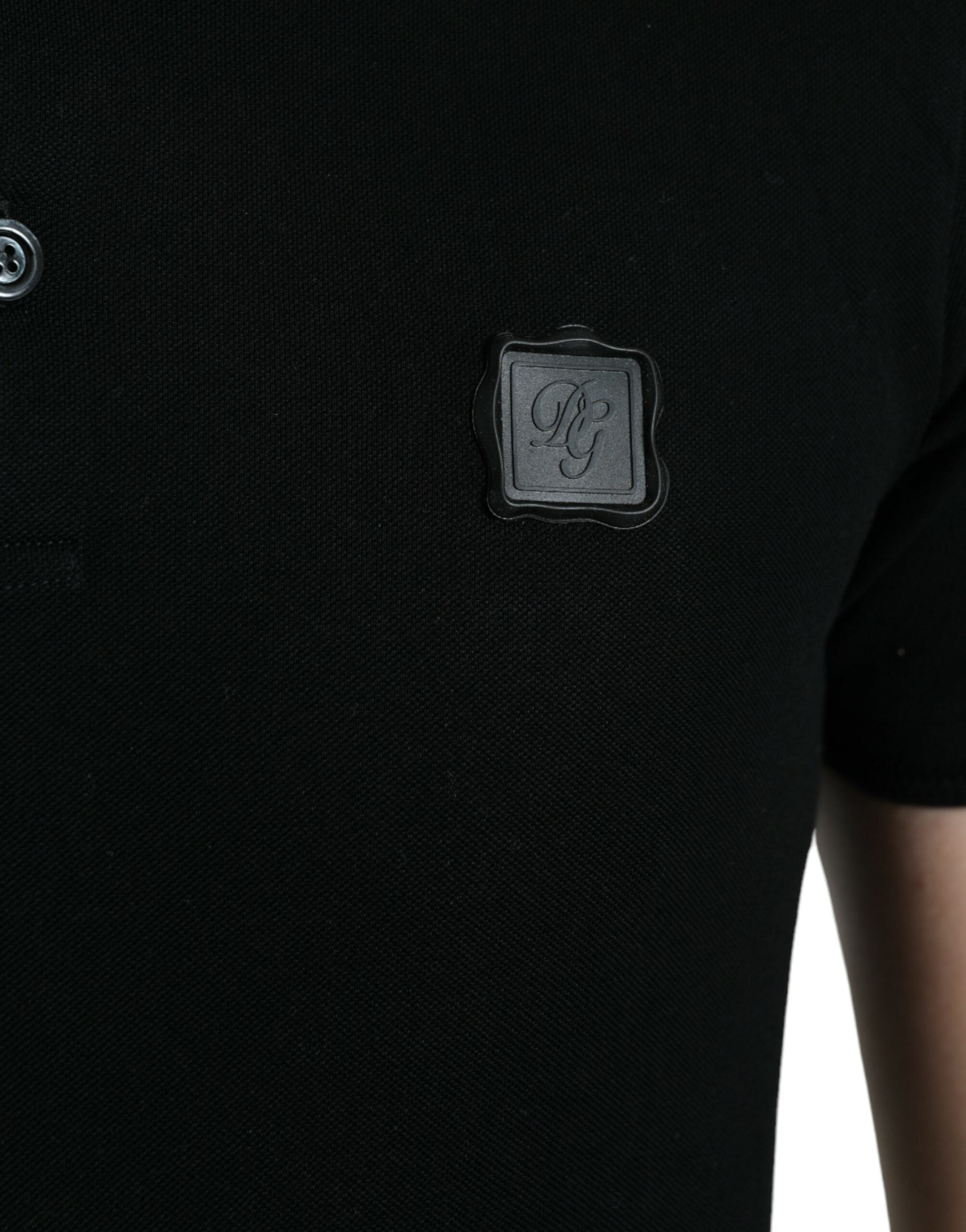 Dolce &amp; Gabbana Elegantes schwarzes Poloshirt aus Baumwolle