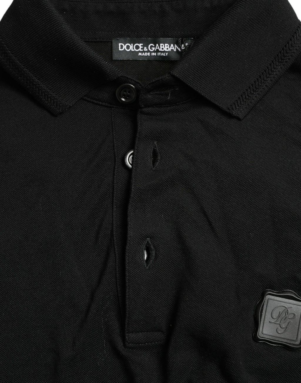 Dolce &amp; Gabbana Elegantes schwarzes Poloshirt aus Baumwolle
