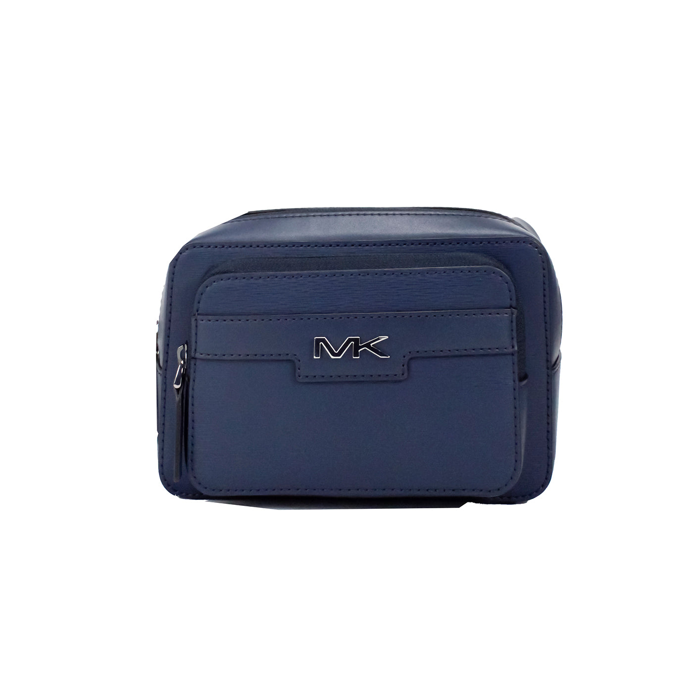 Michael Kors – Cooper – Kleine Gürteltasche aus glattem Leder mit Doppelreißverschluss in Marineblau