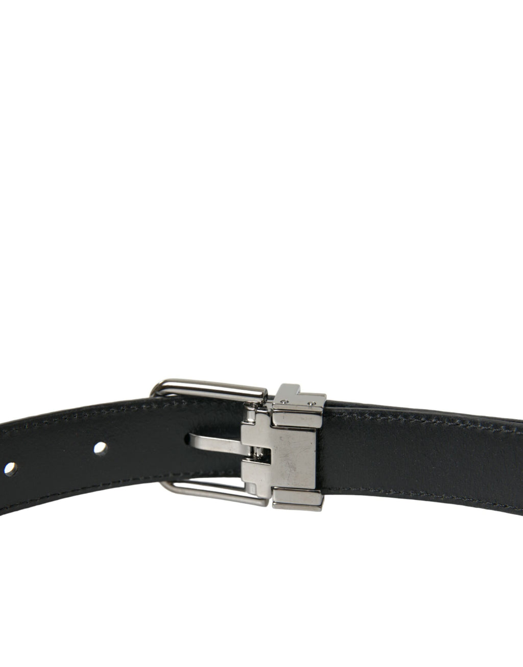 Dolce &amp; Gabbana Eleganter schwarzer Ledergürtel mit Metallschnalle