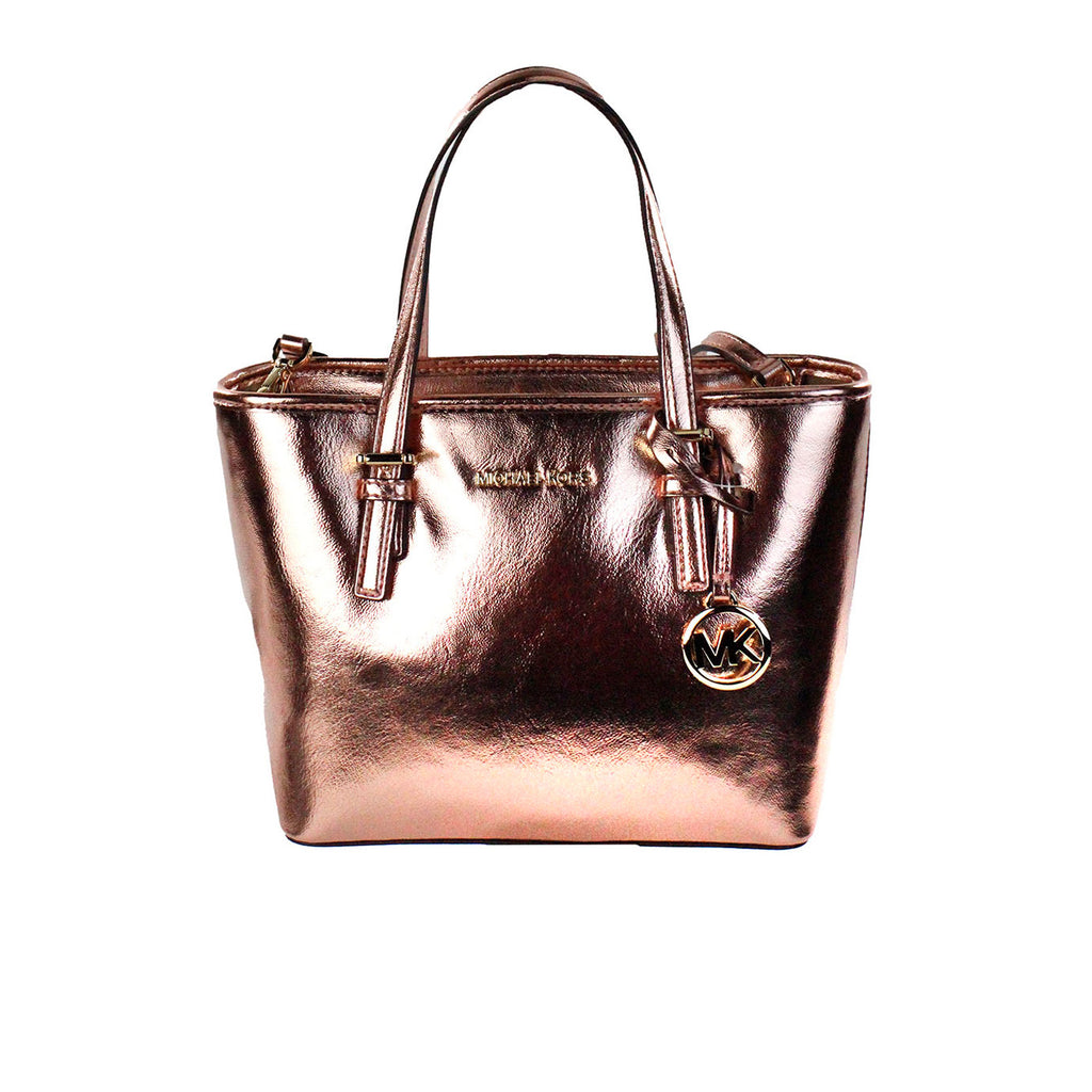 Sac fourre-tout Michael Kors Jet Set Primrose Metallic XS avec fermeture éclair sur le dessus
