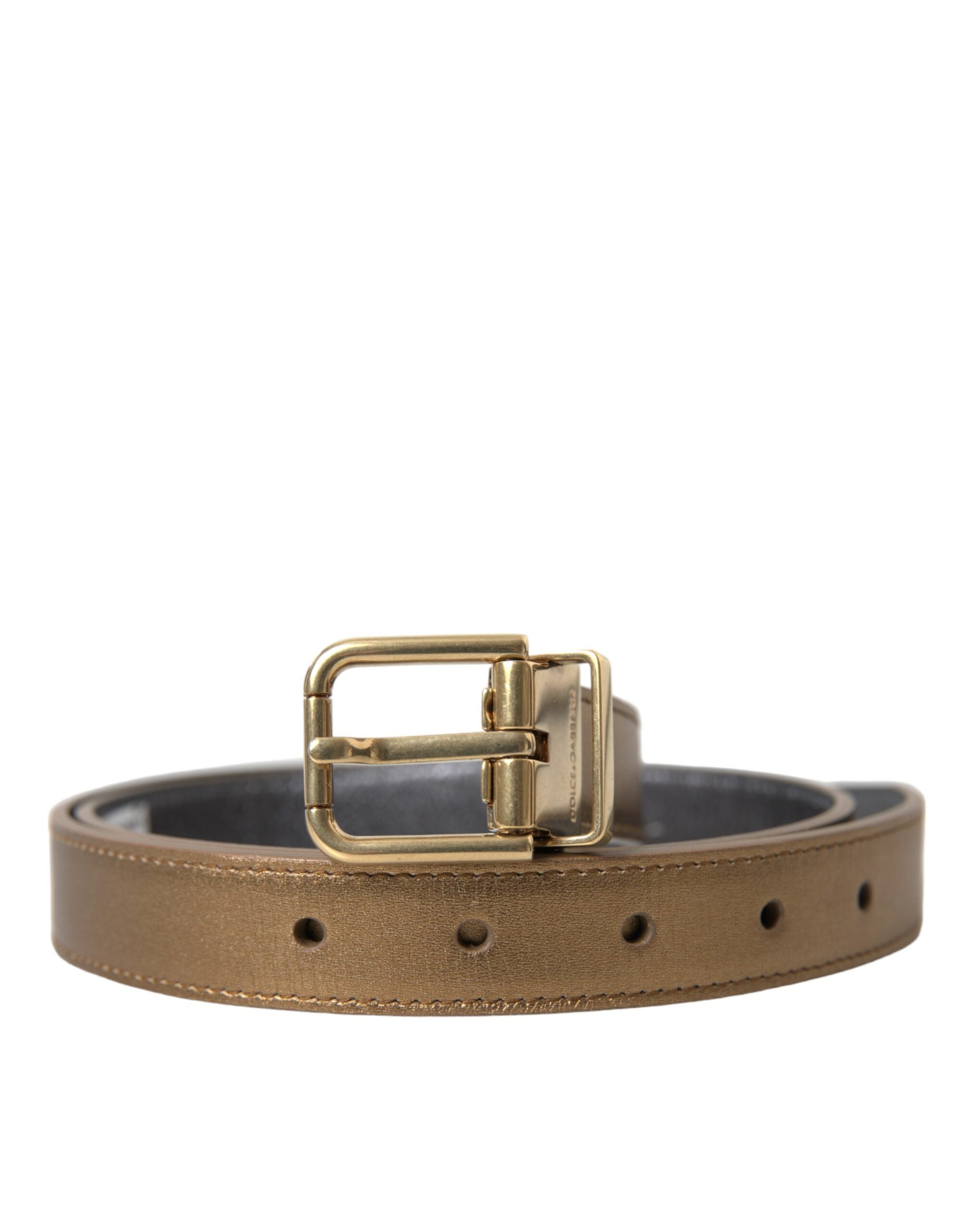 Ceinture en cuir métallisé doré Dolce &amp; Gabbana : une élégance intemporelle