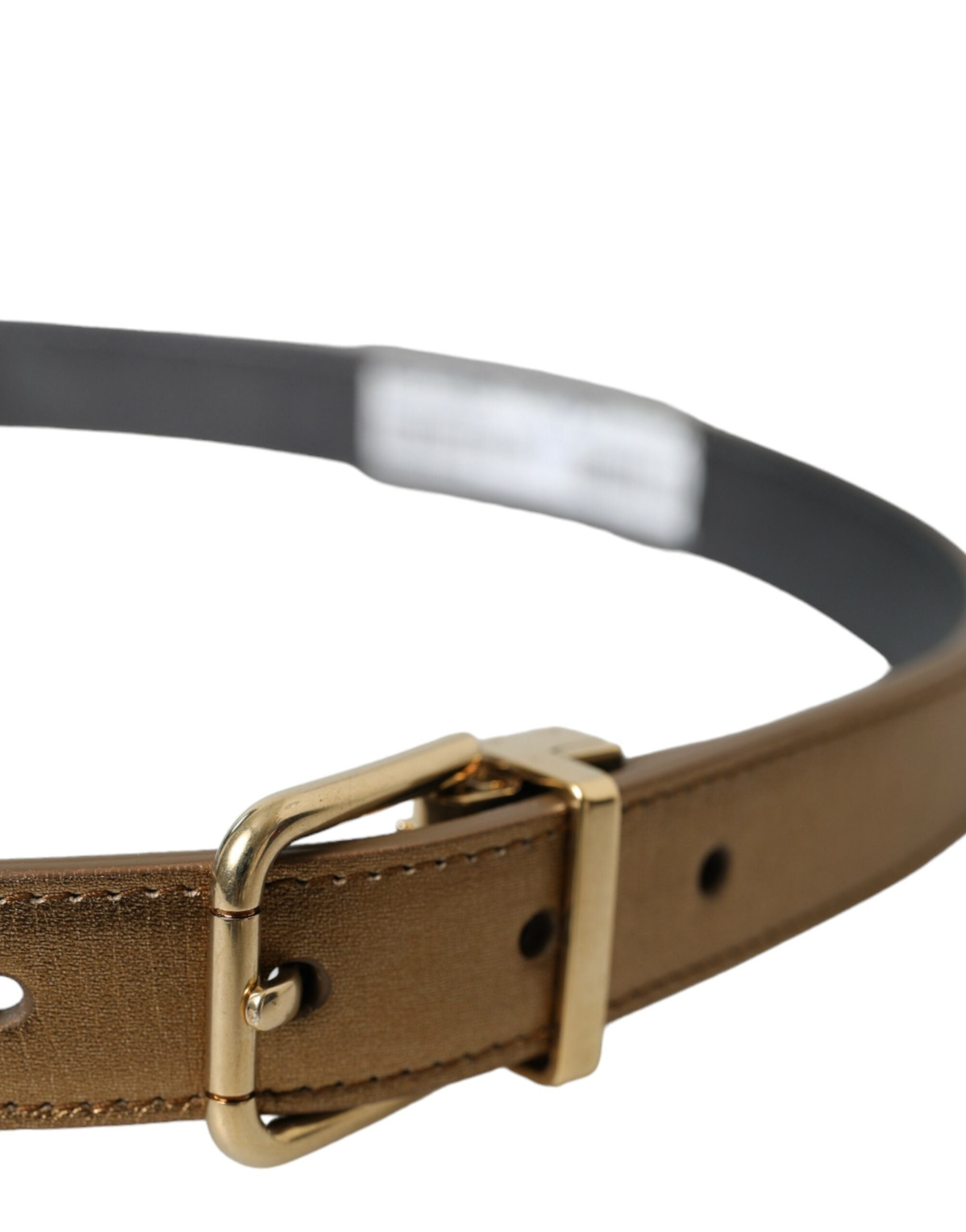 Ceinture en cuir métallisé doré Dolce &amp; Gabbana : une élégance intemporelle