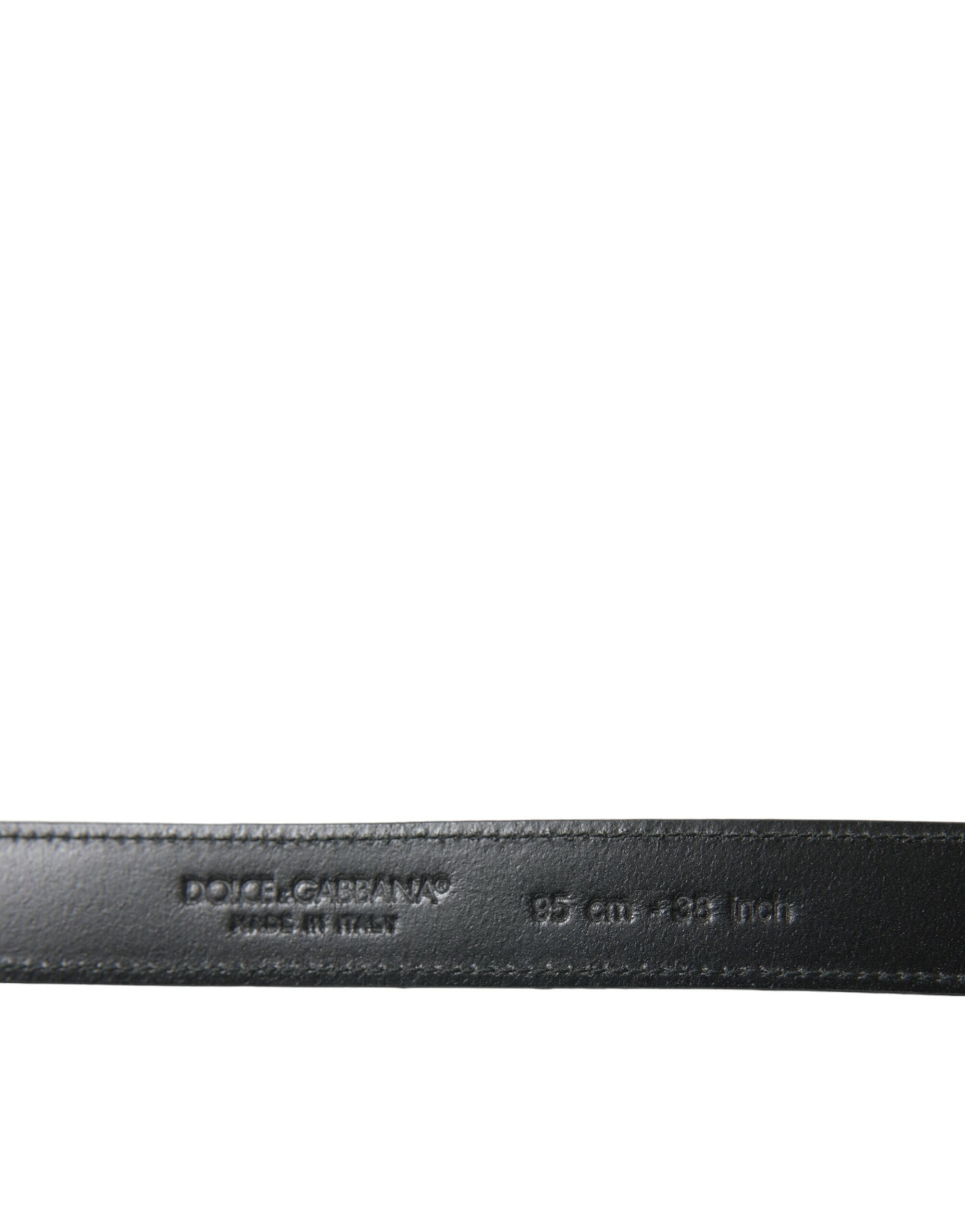 Ceinture élégante en cuir Dolce &amp; Gabbana avec boucle en métal