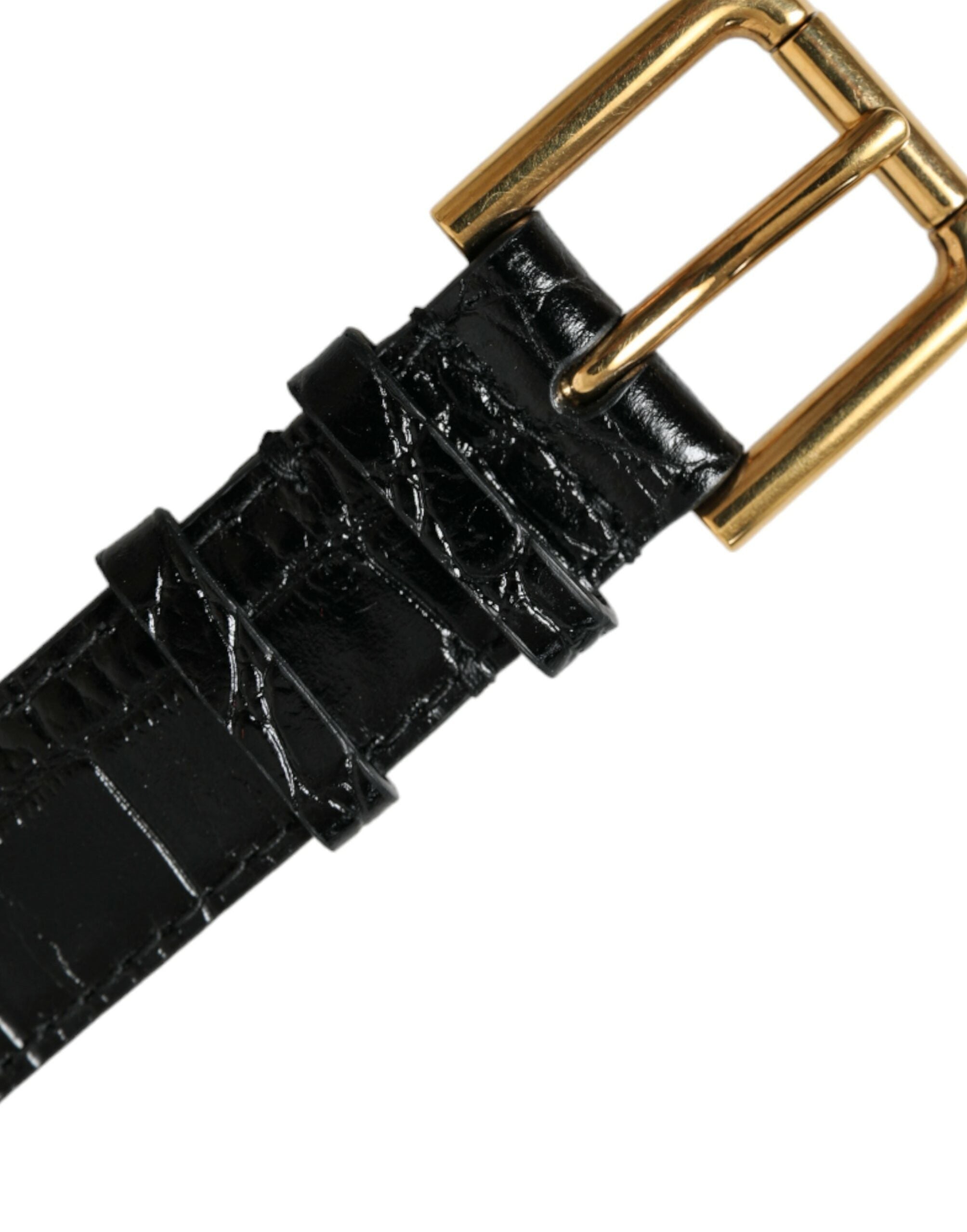 Dolce &amp; Gabbana Elegantes gold-schwarzes Lederarmband