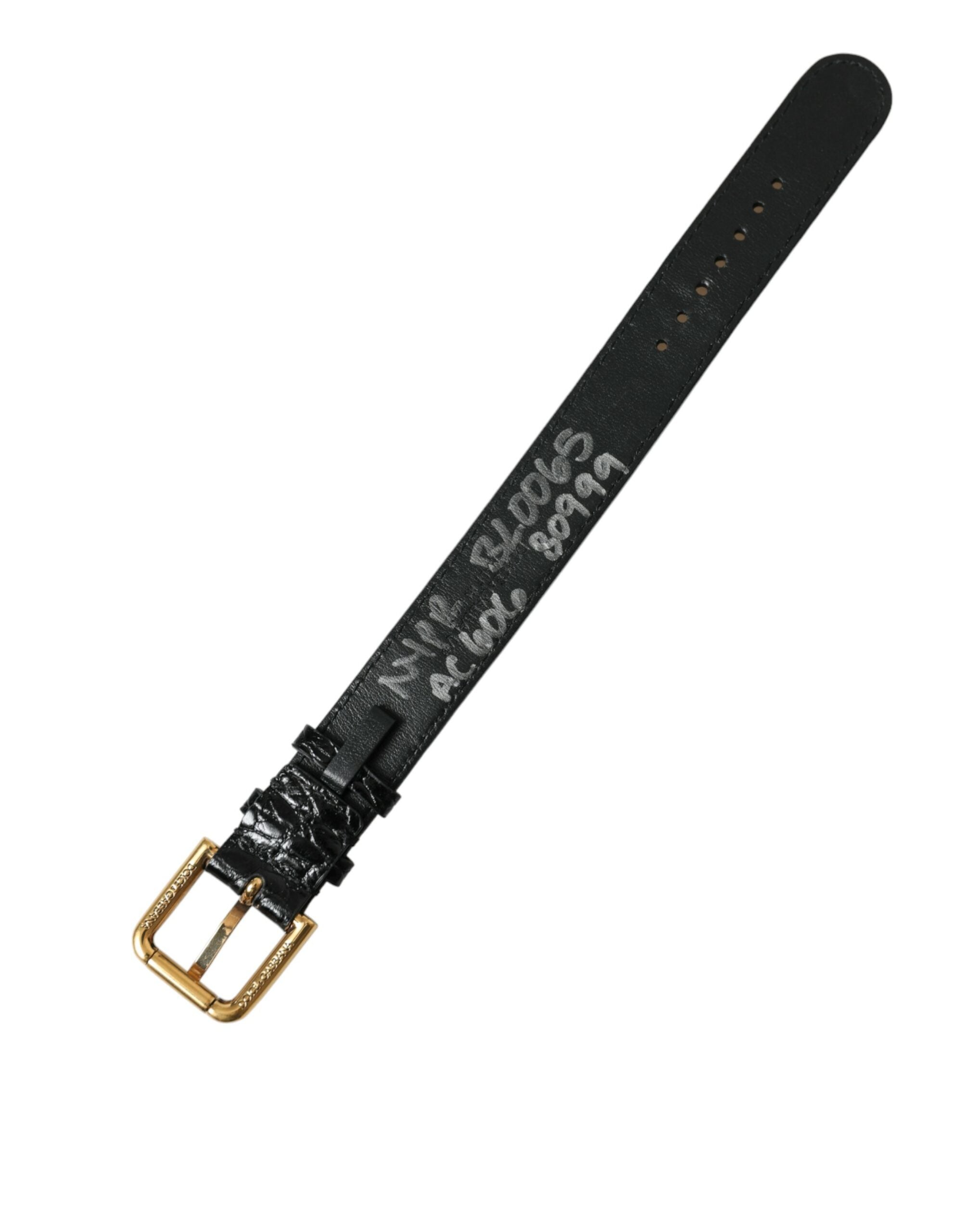 Dolce &amp; Gabbana Elegantes gold-schwarzes Lederarmband