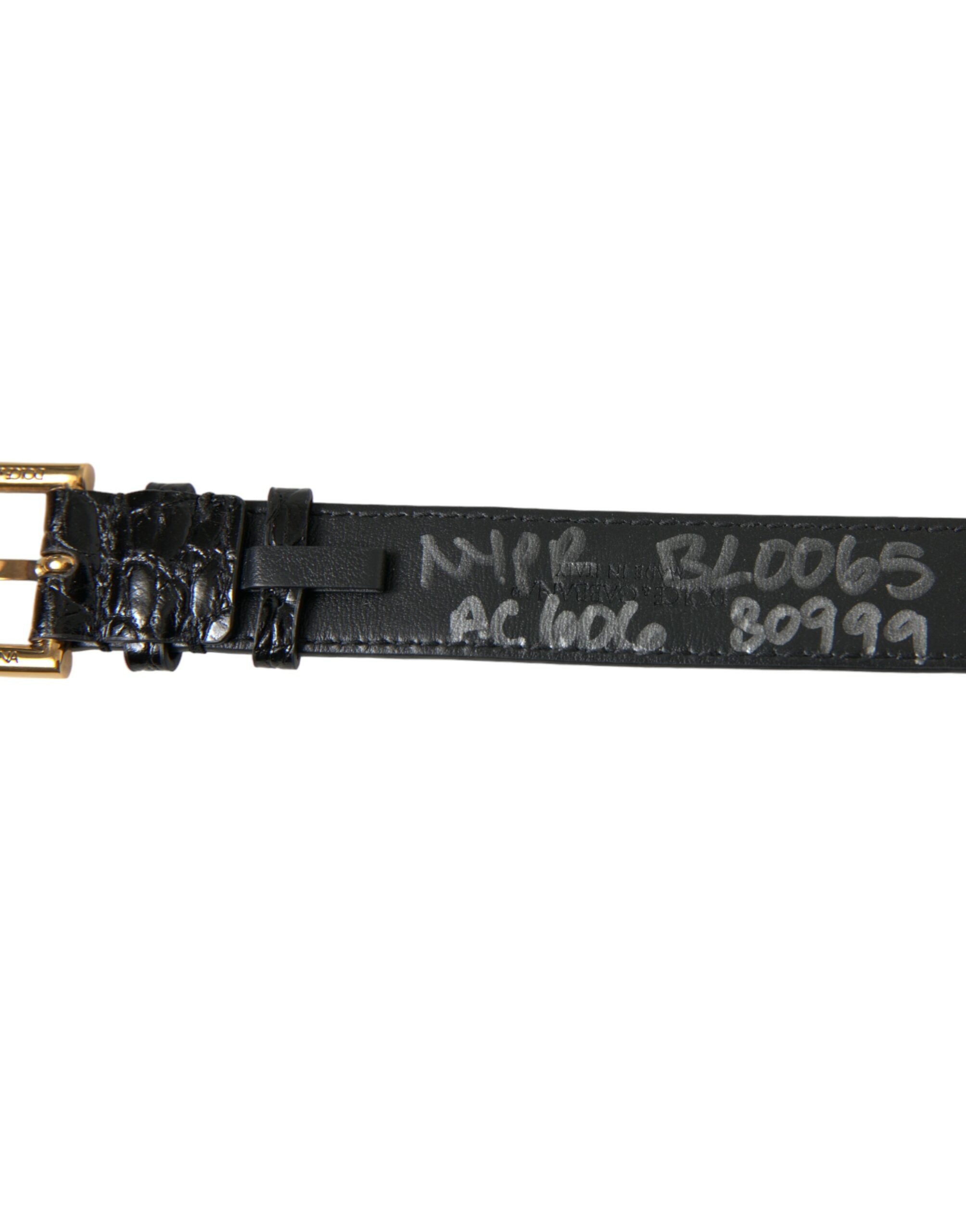 Dolce &amp; Gabbana Elegantes gold-schwarzes Lederarmband