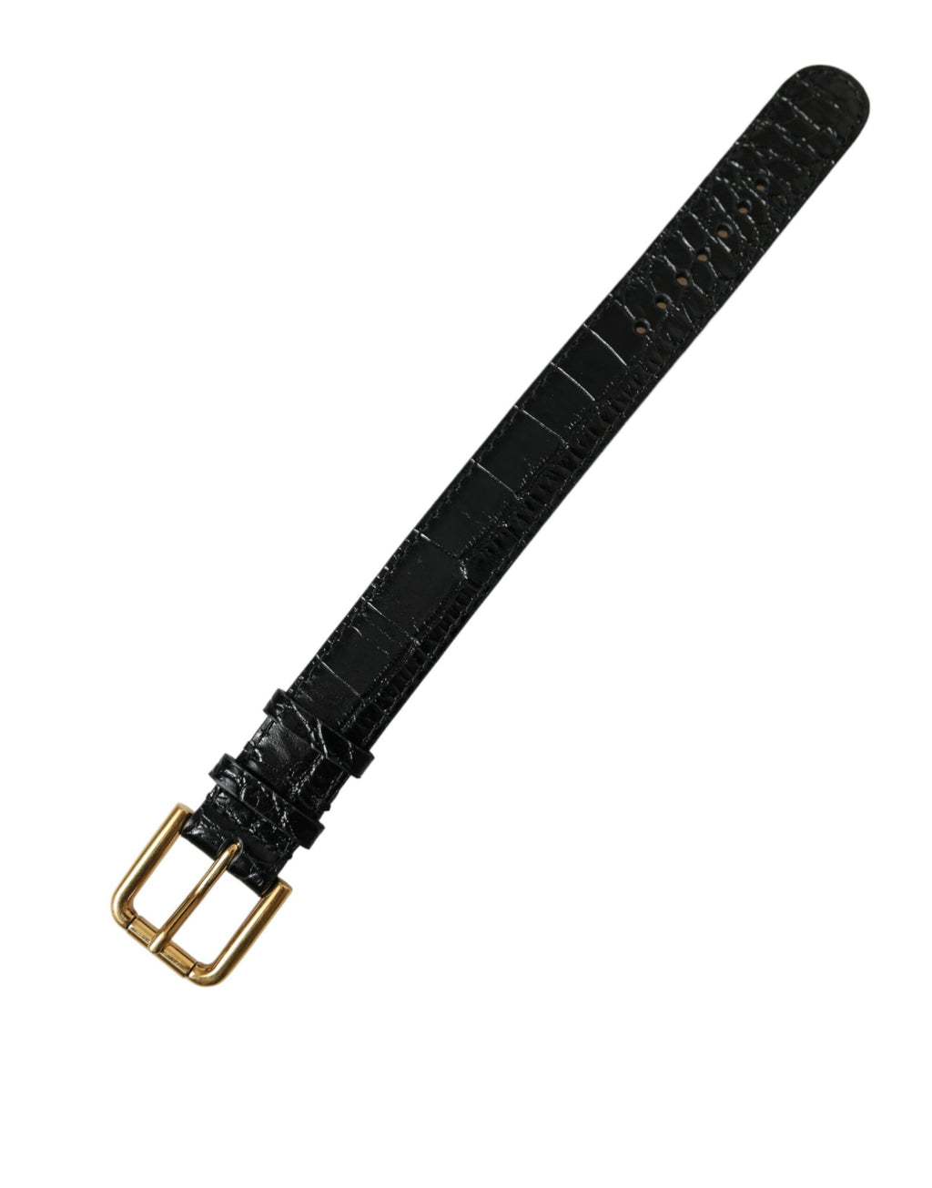 Dolce &amp; Gabbana Elegantes gold-schwarzes Lederarmband