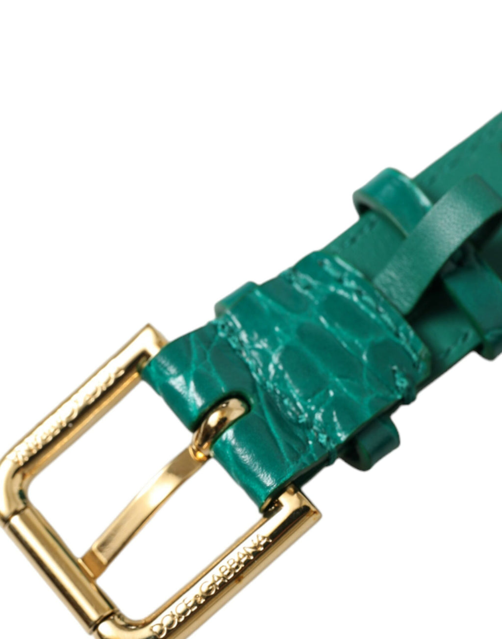 Dolce &amp; Gabbana Elegantes grünes Lederhalsband