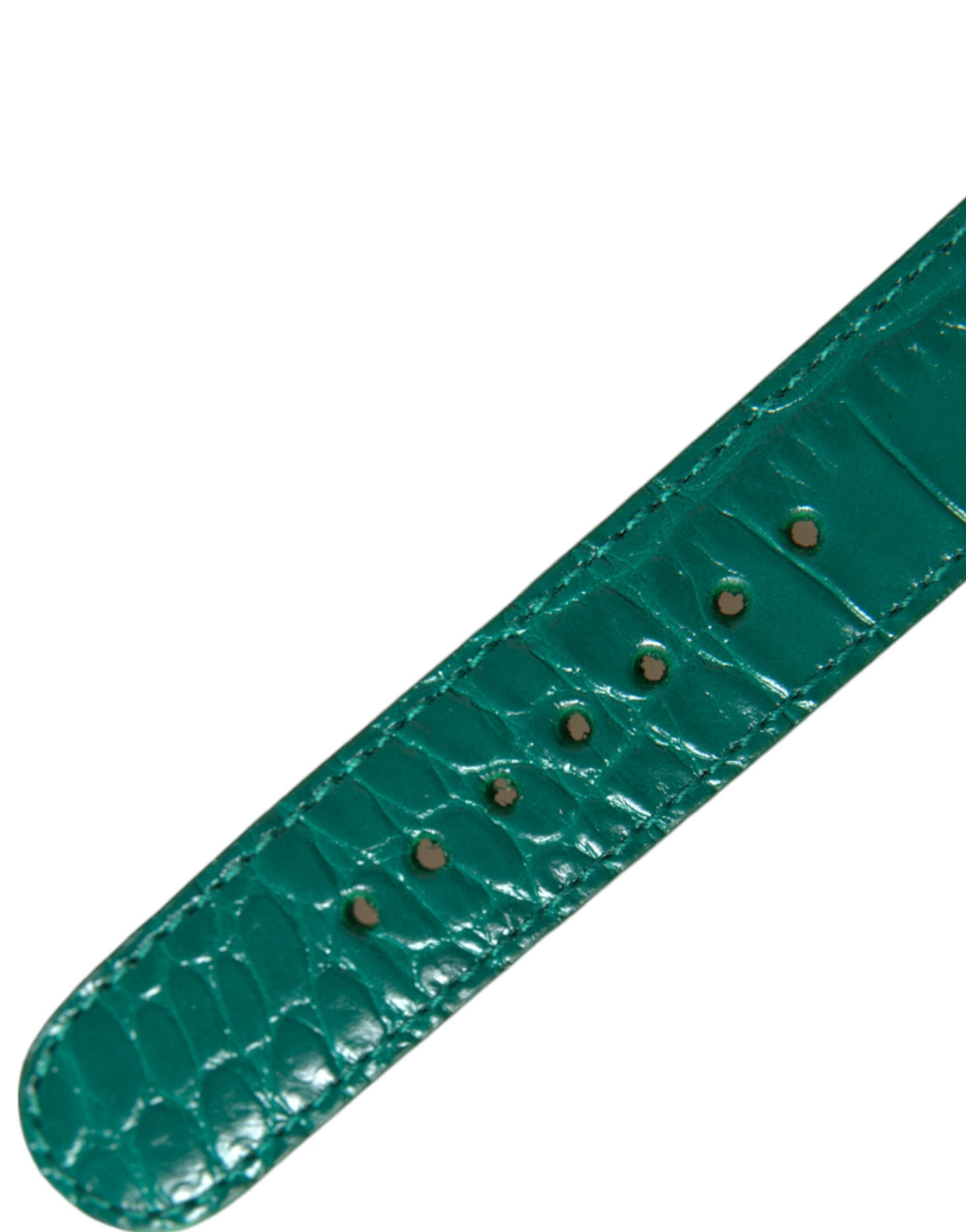 Dolce &amp; Gabbana Elegantes grünes Lederhalsband