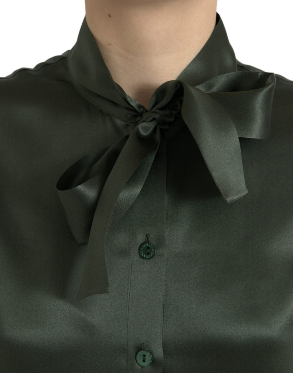 Dolce &amp; Gabbana Elegante Bluse mit Ascot-Kragen aus Seide
