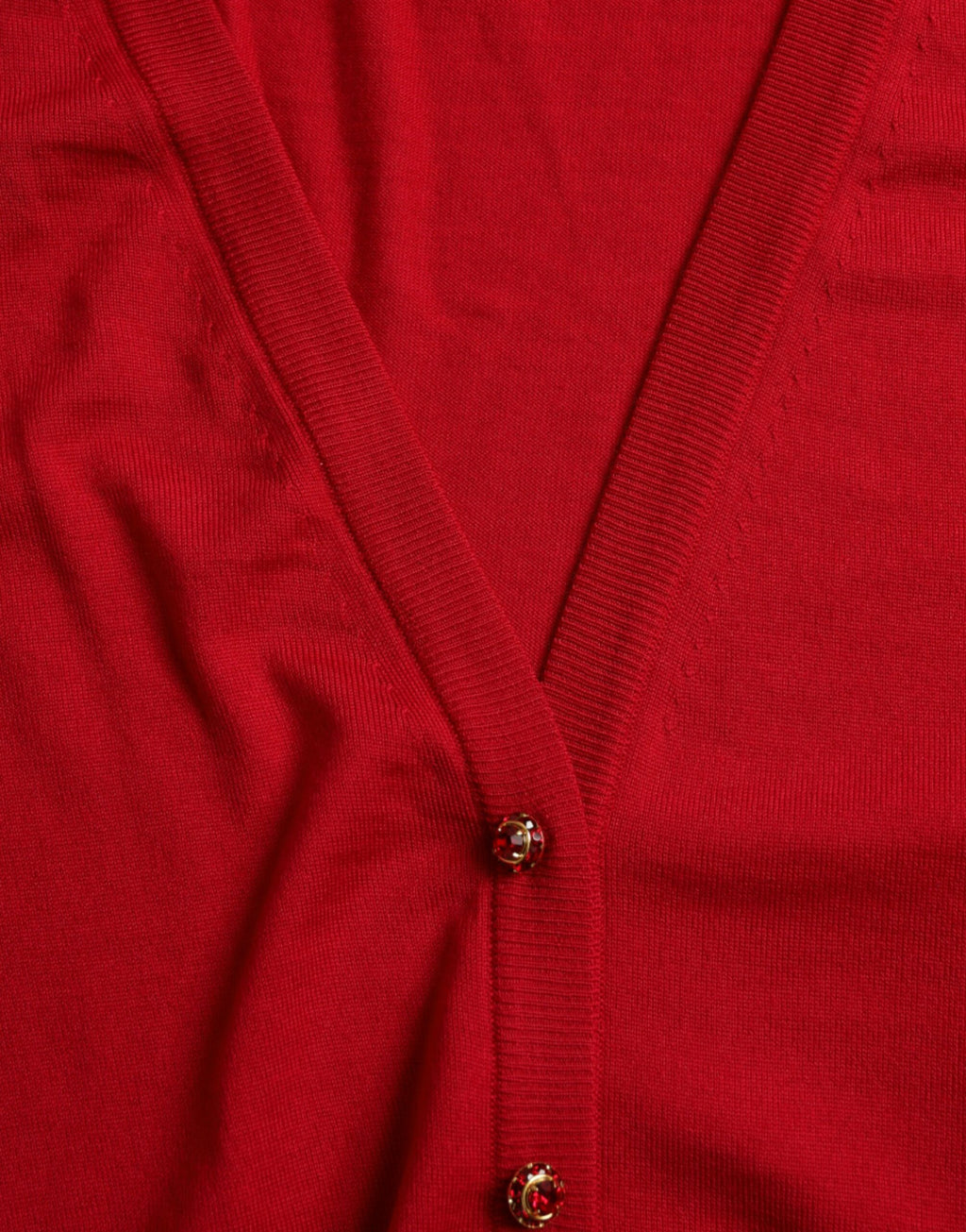 Dolce &amp; Gabbana Elegante rote Wolljacke mit V-Ausschnitt