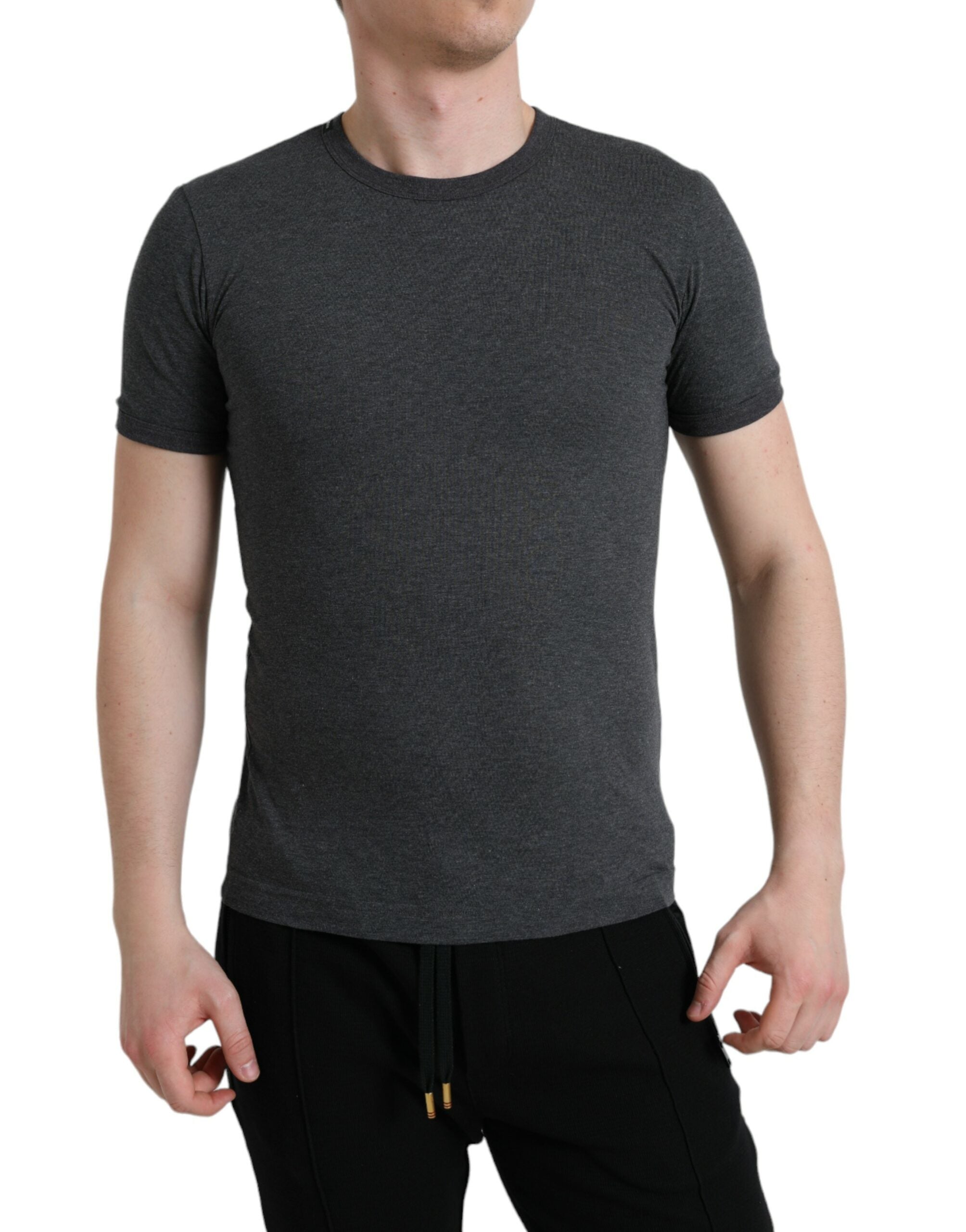 T-shirt ras du cou élégant gris foncé Dolce &amp; Gabbana