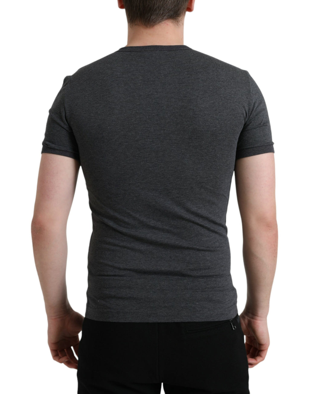 T-shirt ras du cou élégant gris foncé Dolce &amp; Gabbana