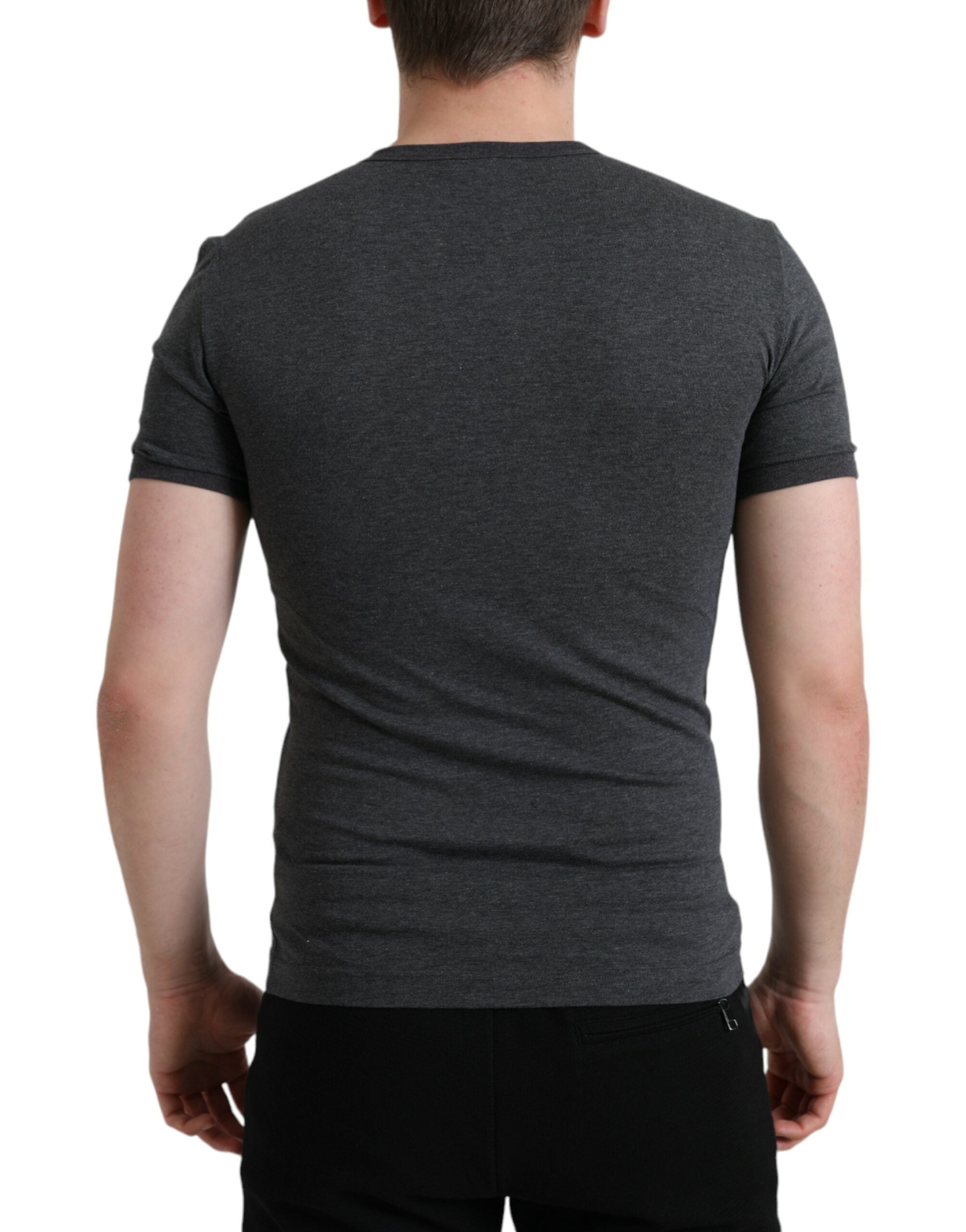 T-shirt ras du cou élégant gris foncé Dolce &amp; Gabbana