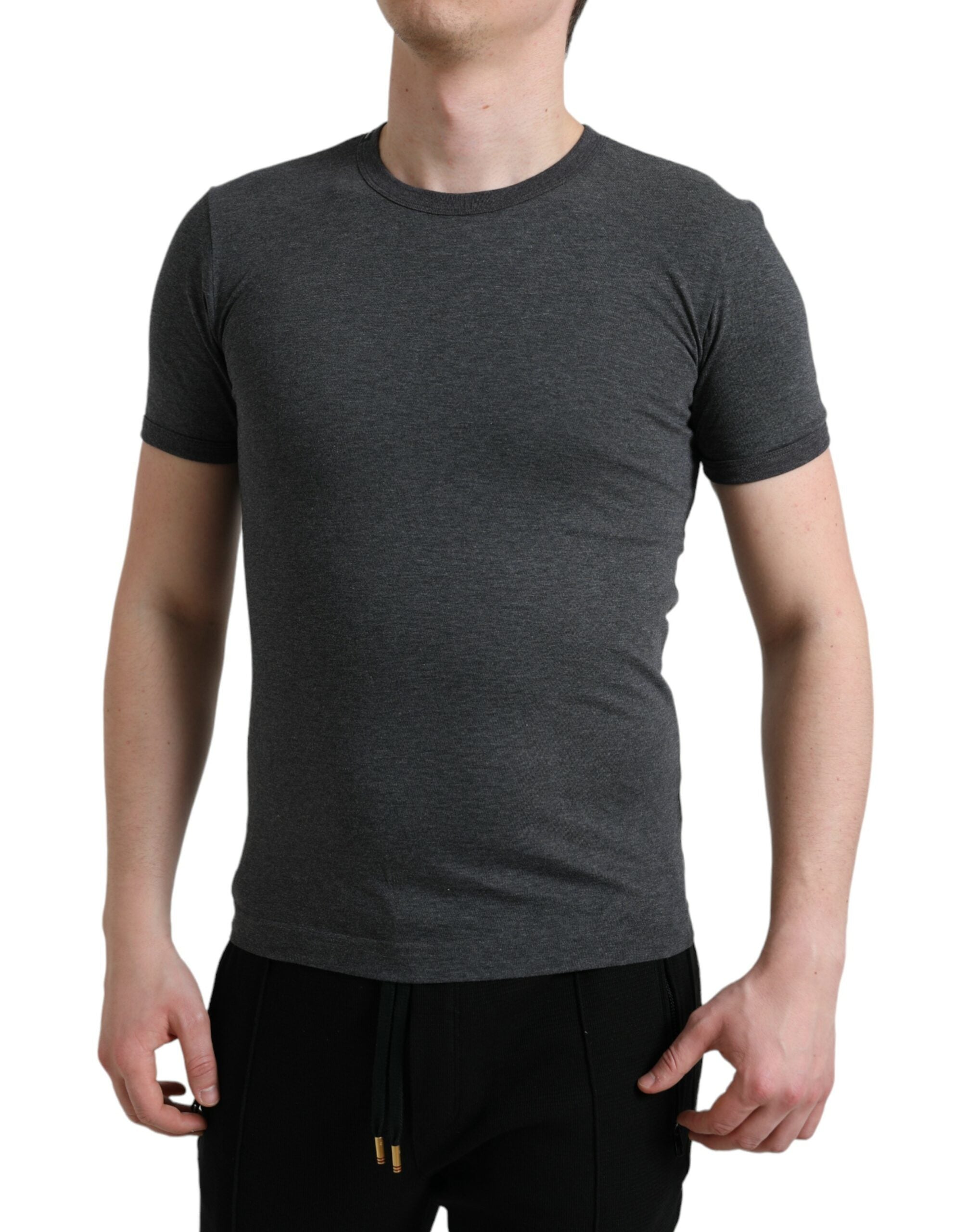 T-shirt ras du cou élégant gris foncé Dolce &amp; Gabbana
