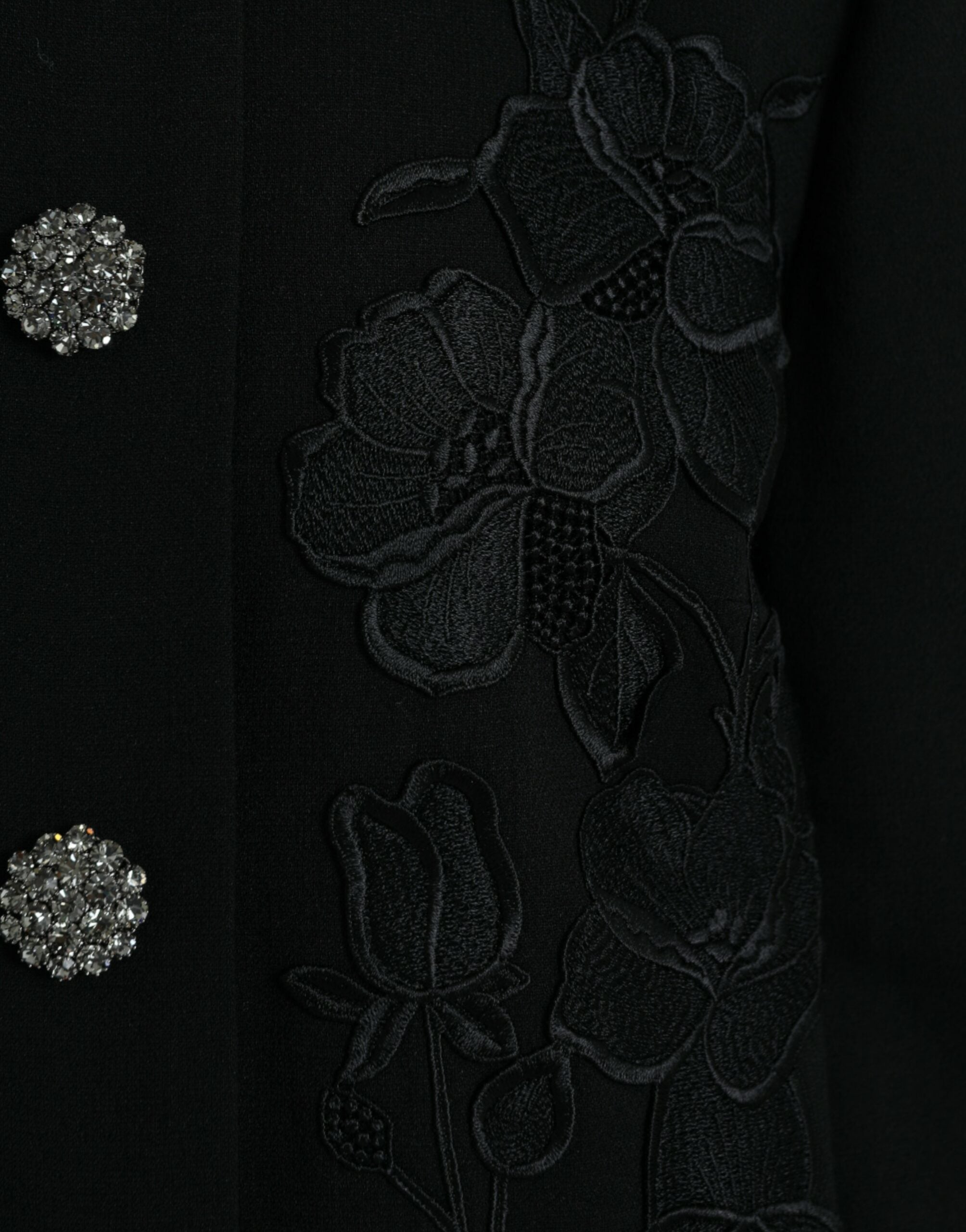 Trench-coat élégant en laine boutonné à fleurs Dolce &amp; Gabbana
