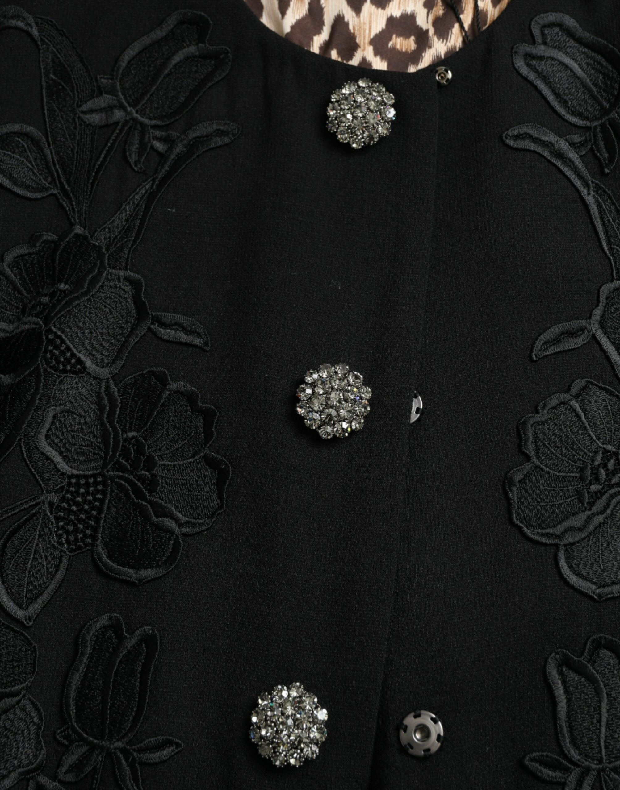 Trench-coat élégant en laine boutonné à fleurs Dolce &amp; Gabbana