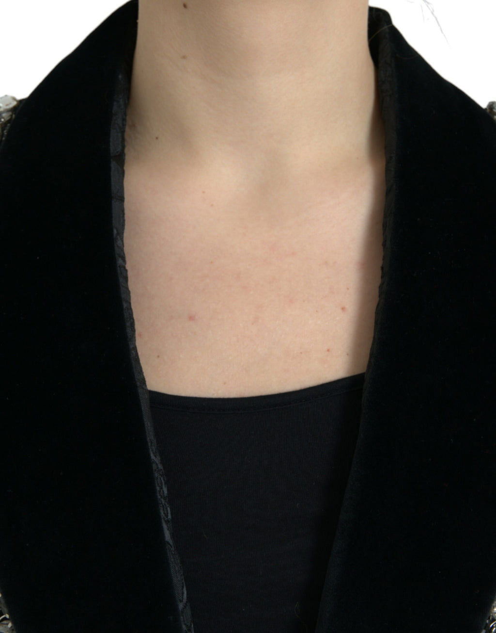 Dolce &amp; Gabbana – Elegante, verzierte schwarze Manteljacke